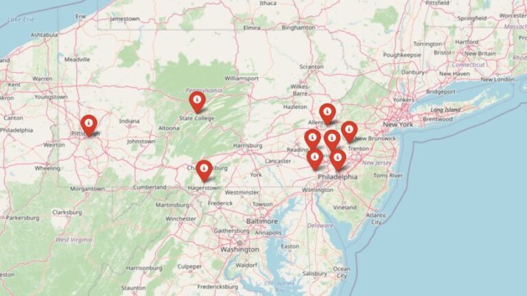 Map of Pennsylvania $5 million homes