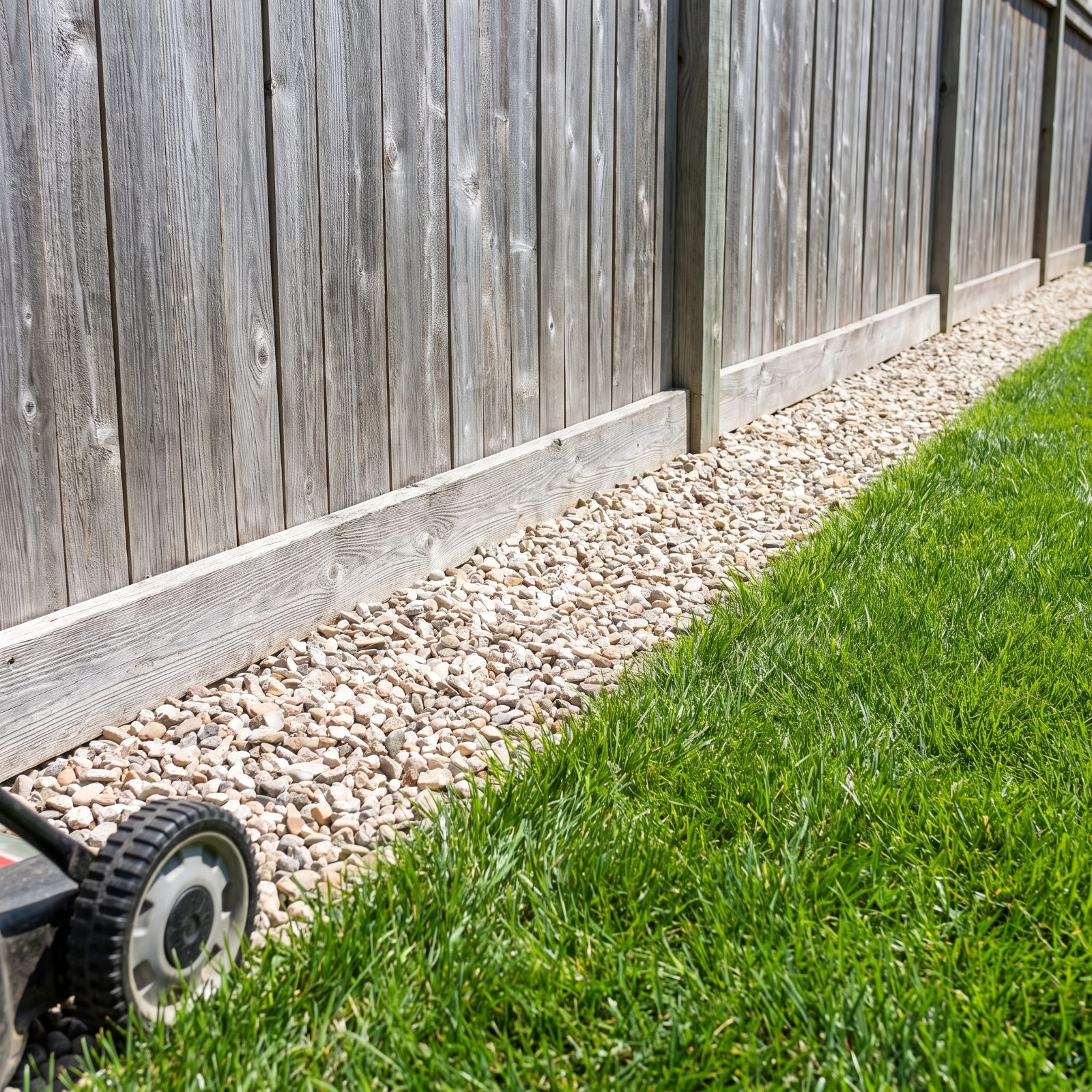 Add a Narrow Mowing Strip Around Fences and Trees
