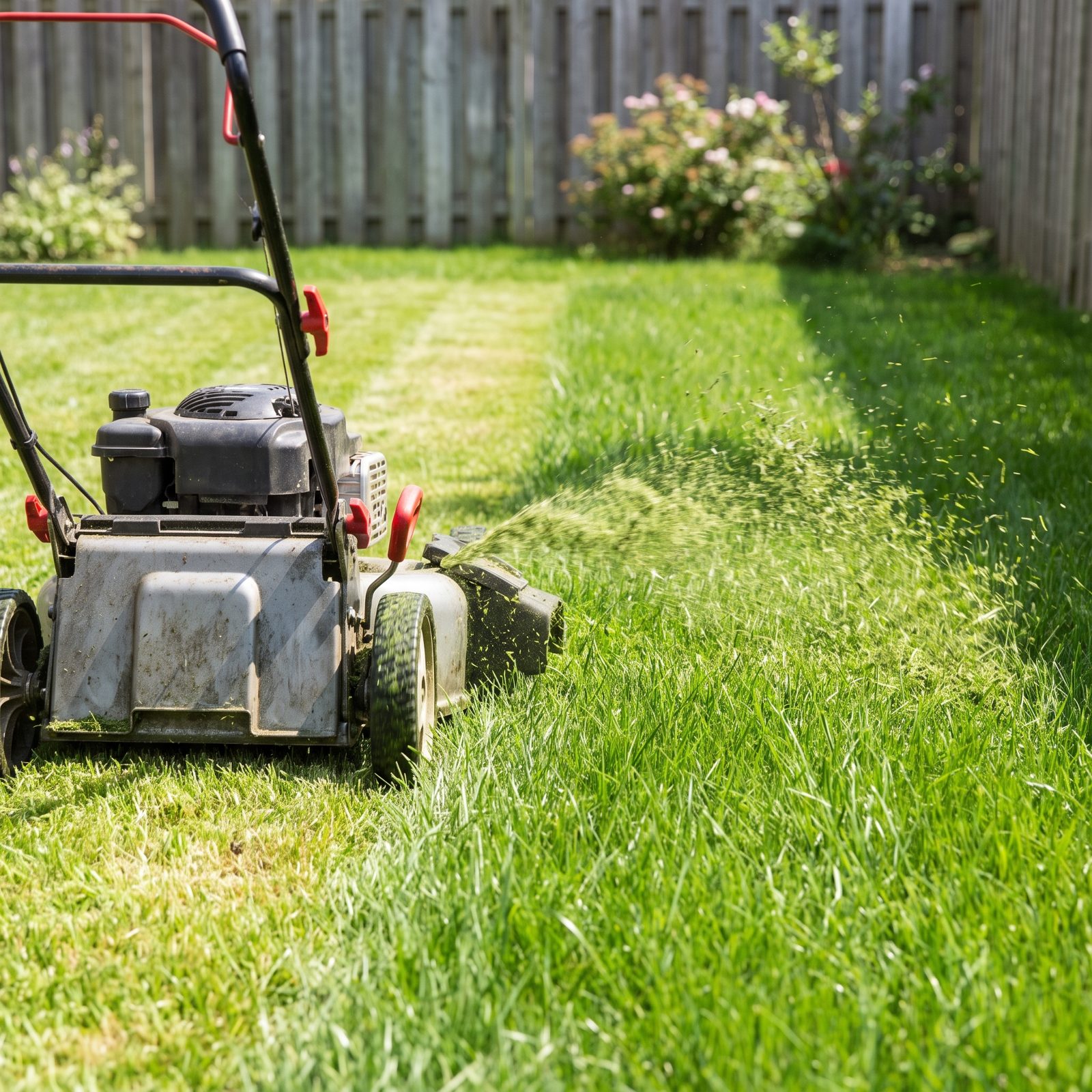 Aim Side-Discharge Clippings Toward the Uncut Grass
