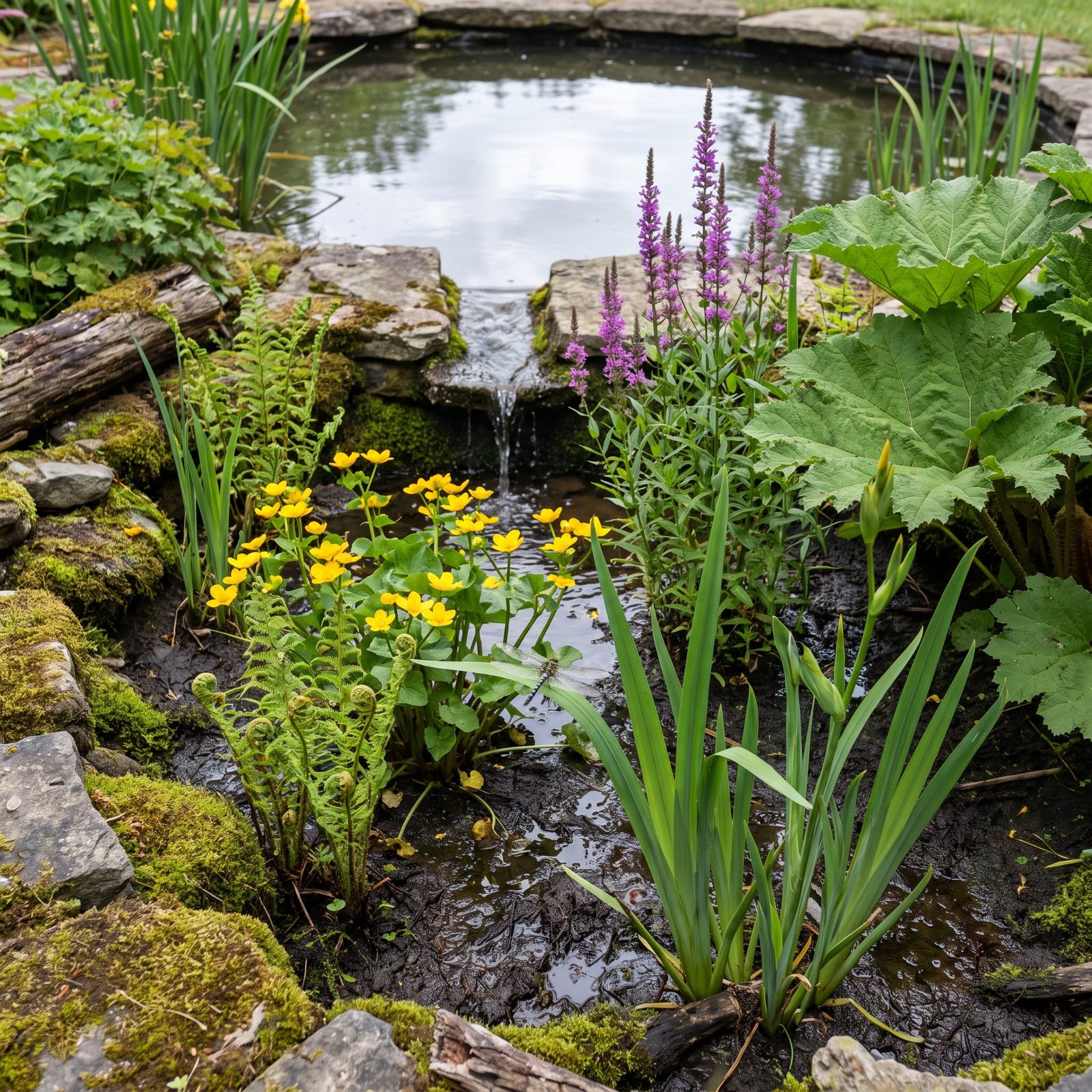 A Bog Garden Connected to the Pond Overflow