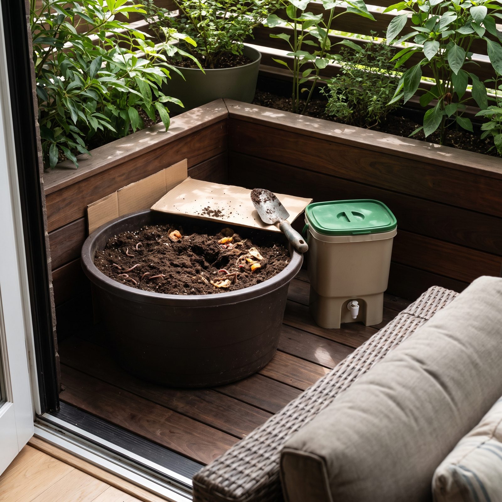 A Bokashi Soil-Factory Tub for Finishing Fermented Scraps