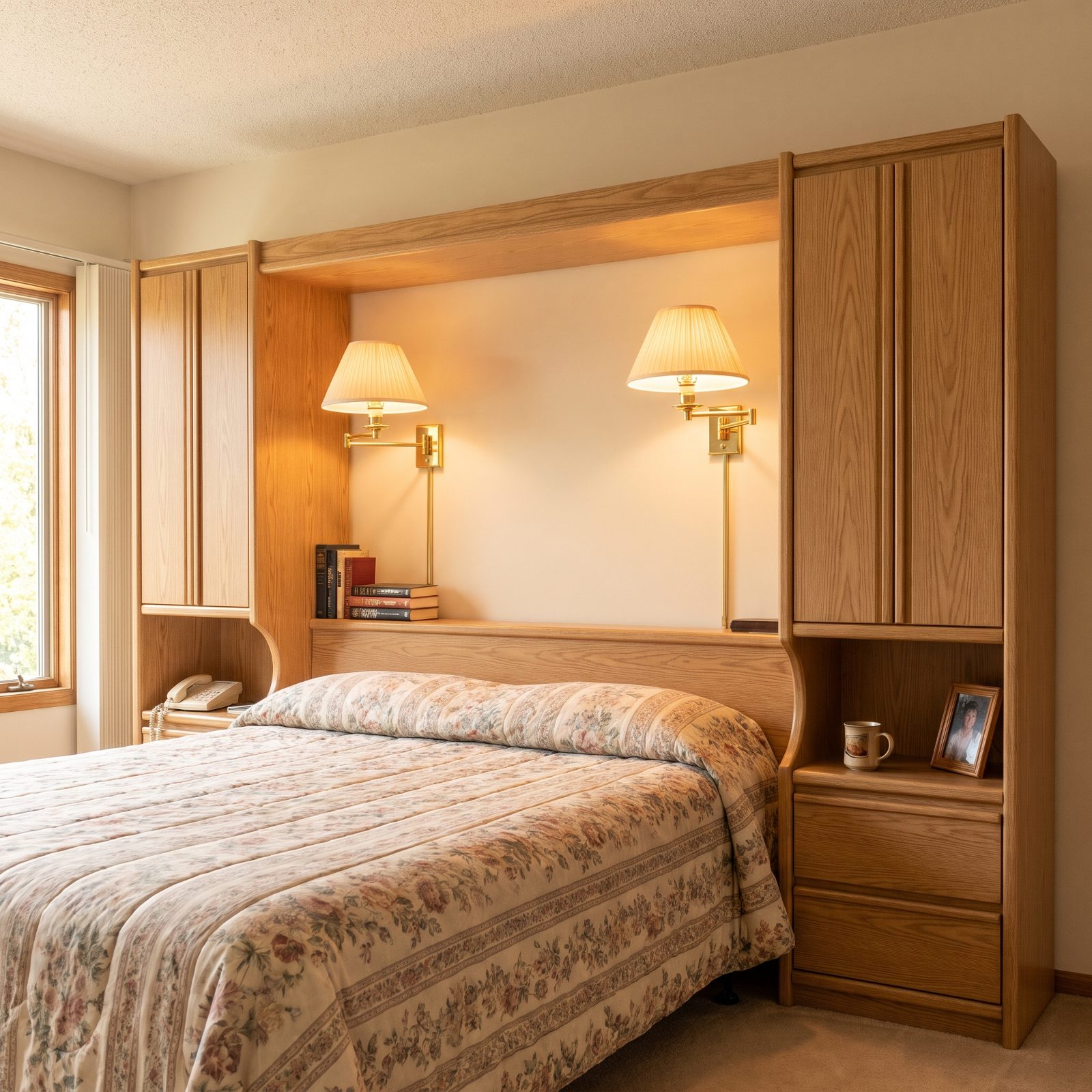 Bridge Headboard With Built-In Nightstands