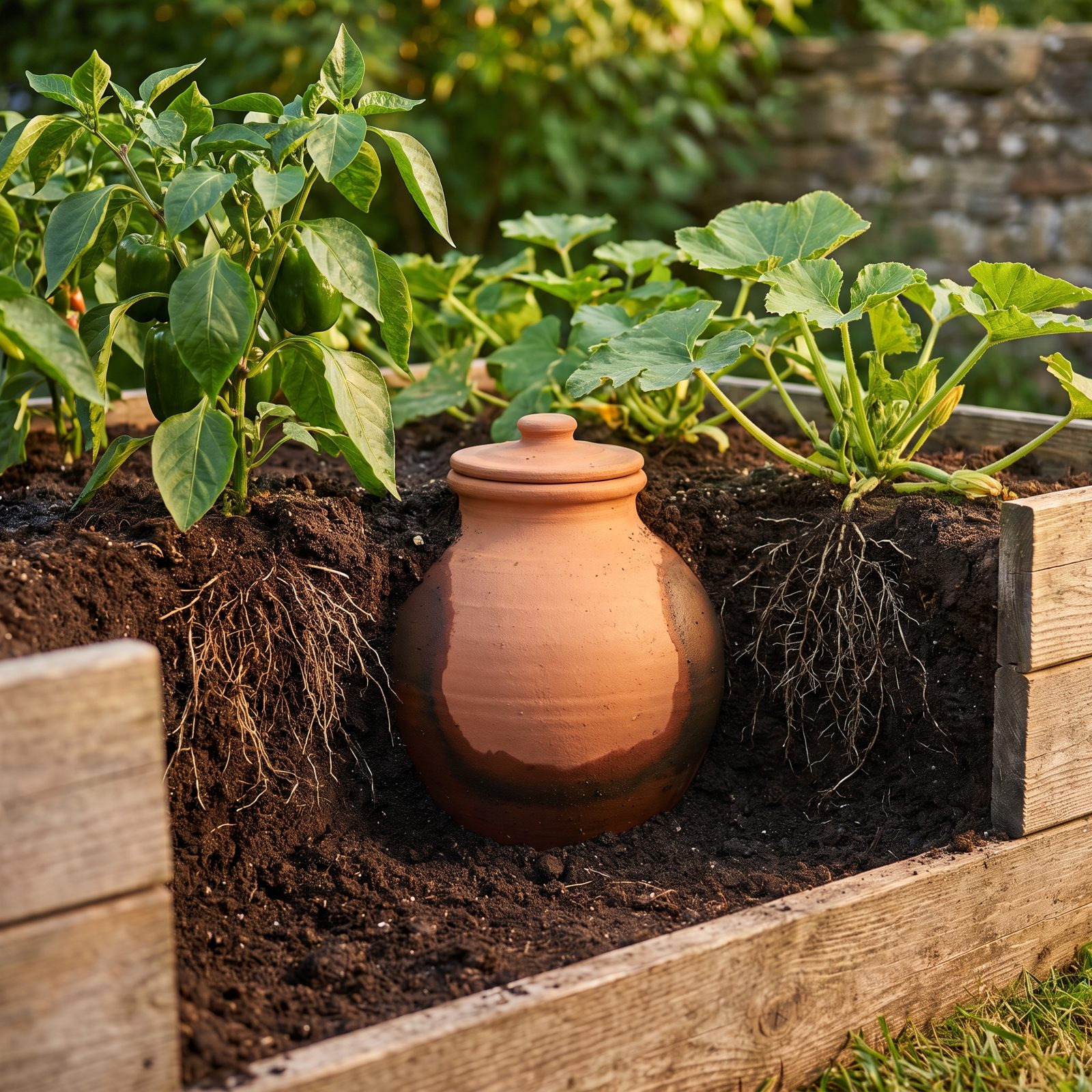 Bury Unglazed Clay Ollas for Watering That Happens Underground