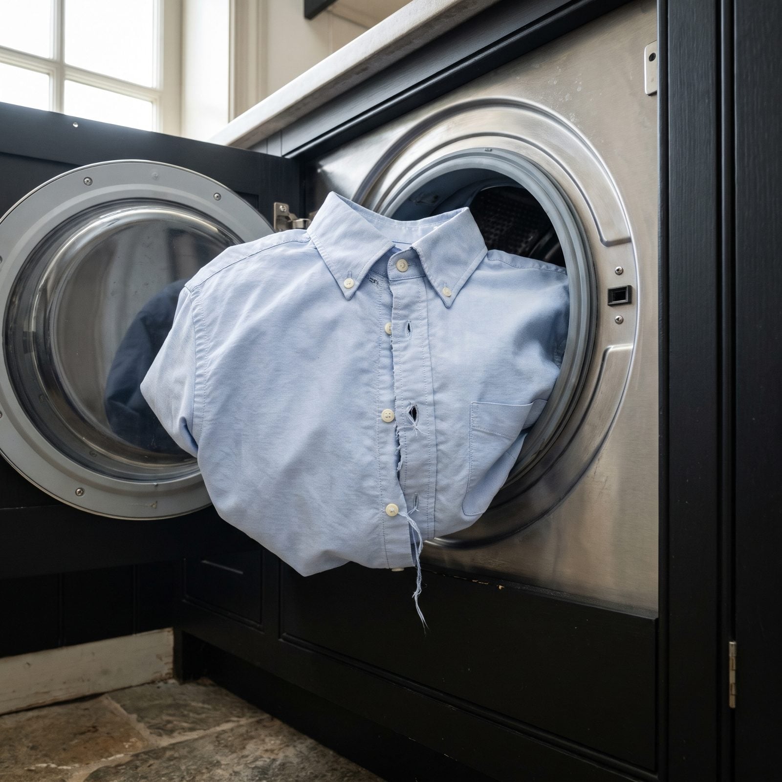 Buttoning Shirts Before Washing Them