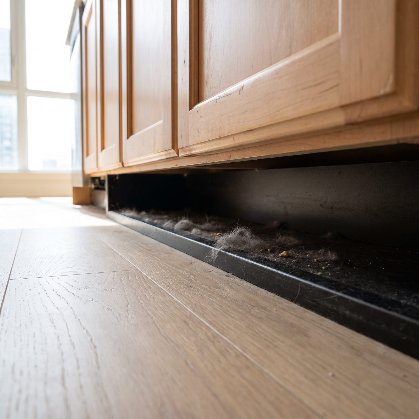 The Cabinet Toe-Kick Recess, The Dust Shelf Beneath Your Doors