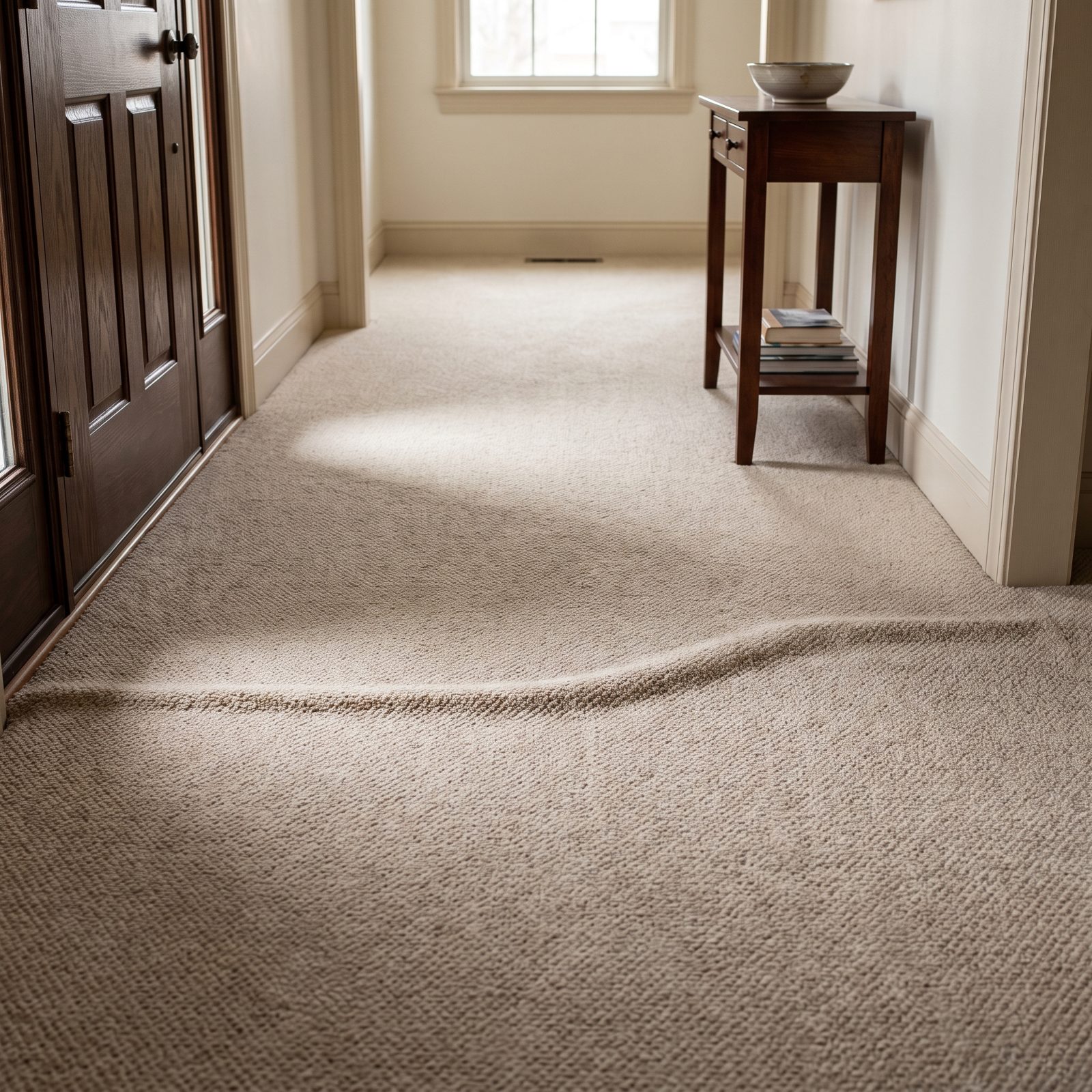 Carpet Rippling Across the Walk-In Path