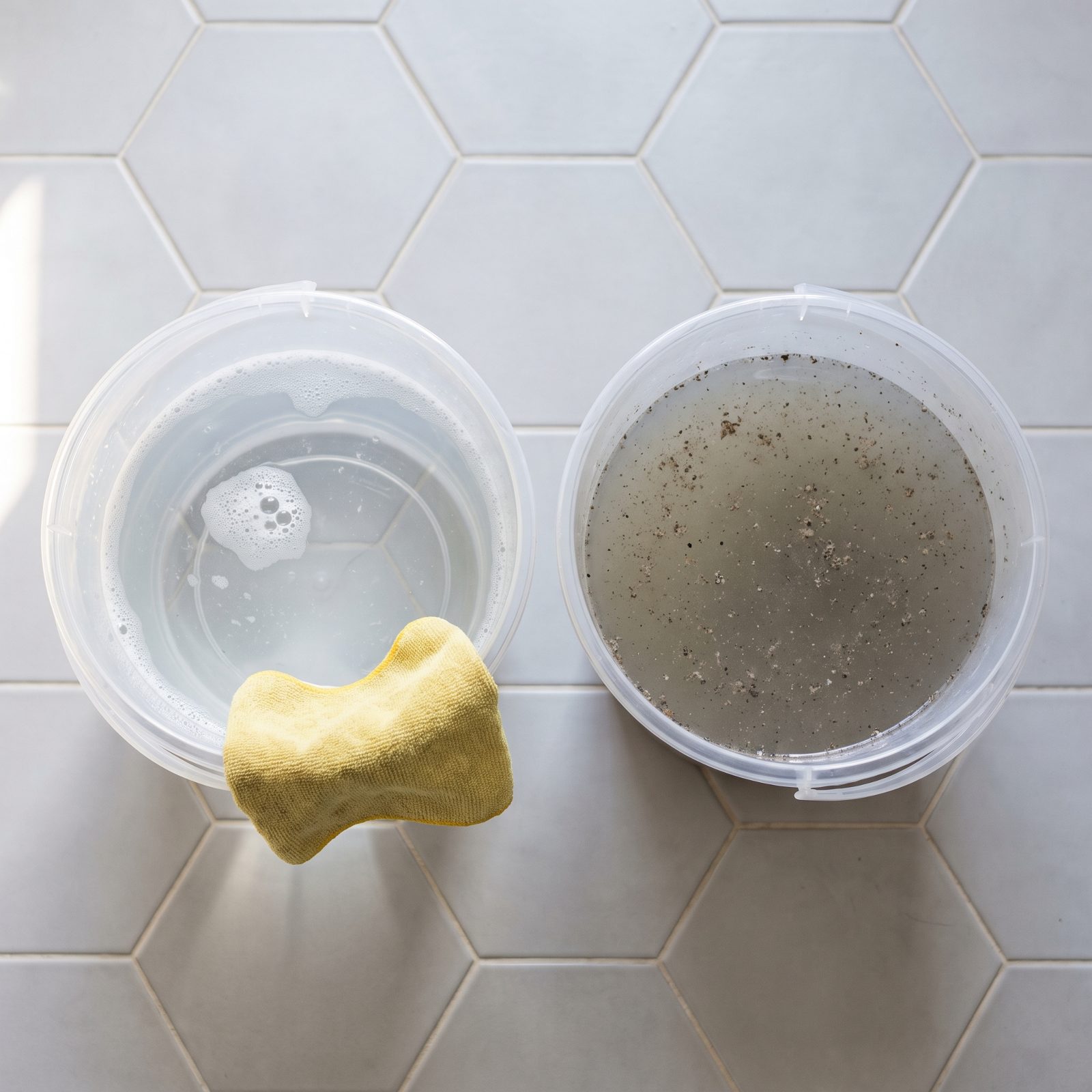 Changing the Cleaning Water Before It Turns Cloudy