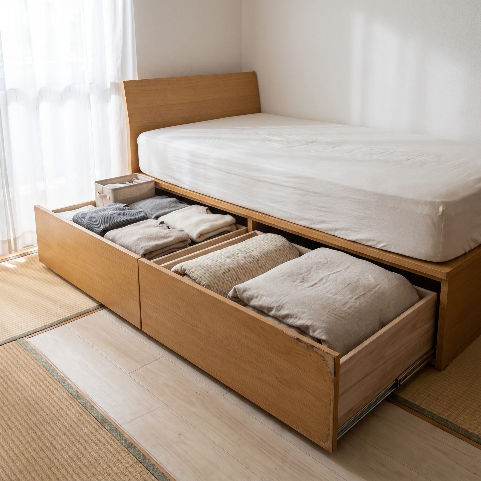 Choose a Bed With Full-Depth Drawers Beneath the Mattress