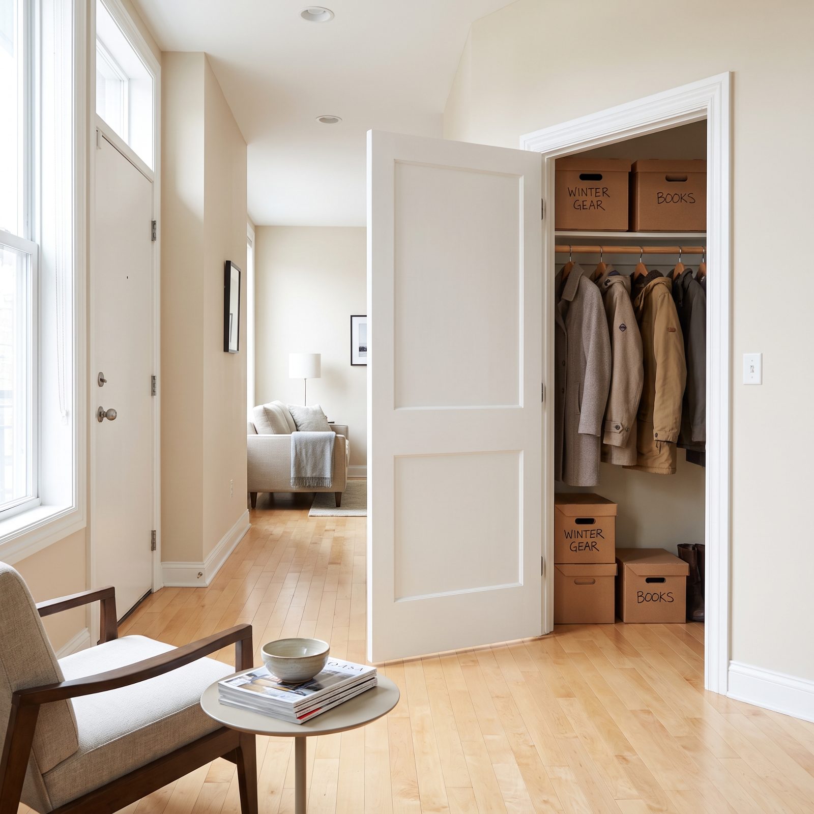 A Closet Door That Blocks the Hall When Open