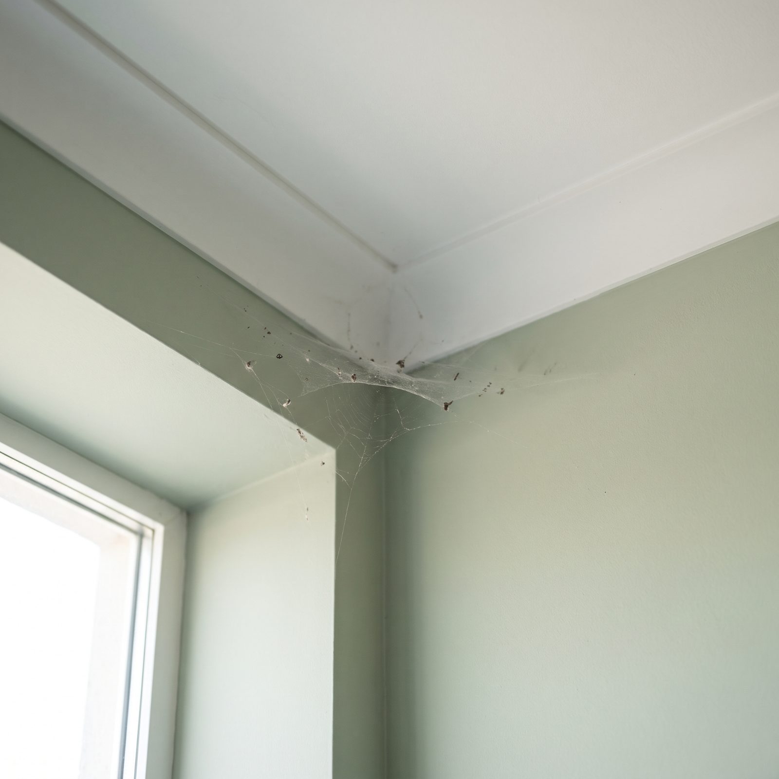 Cobwebs in Ceiling Corners Reveal Undisturbed Zones