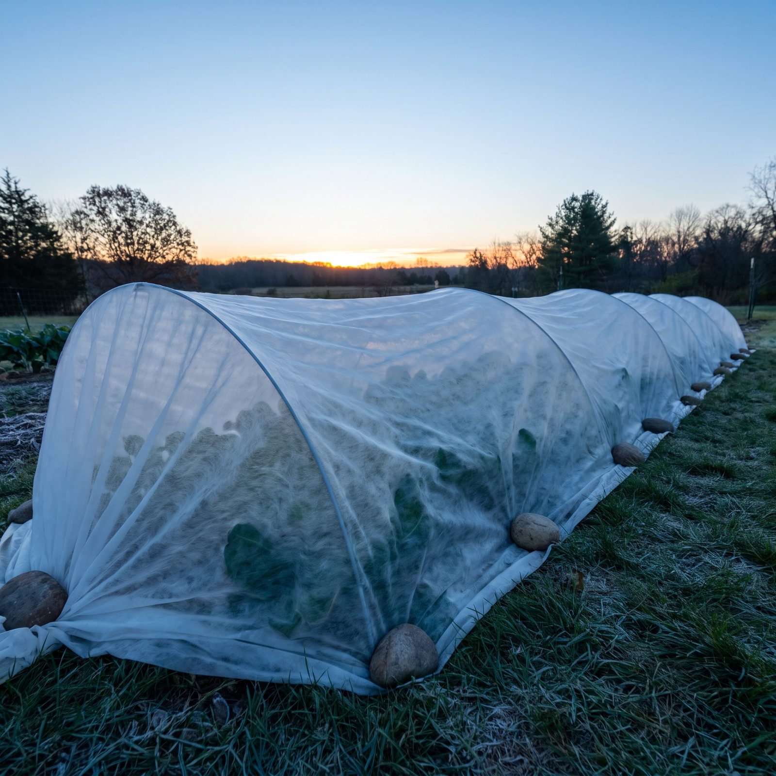 Cover Frost-Tender Plants With Fabric Before Sunset