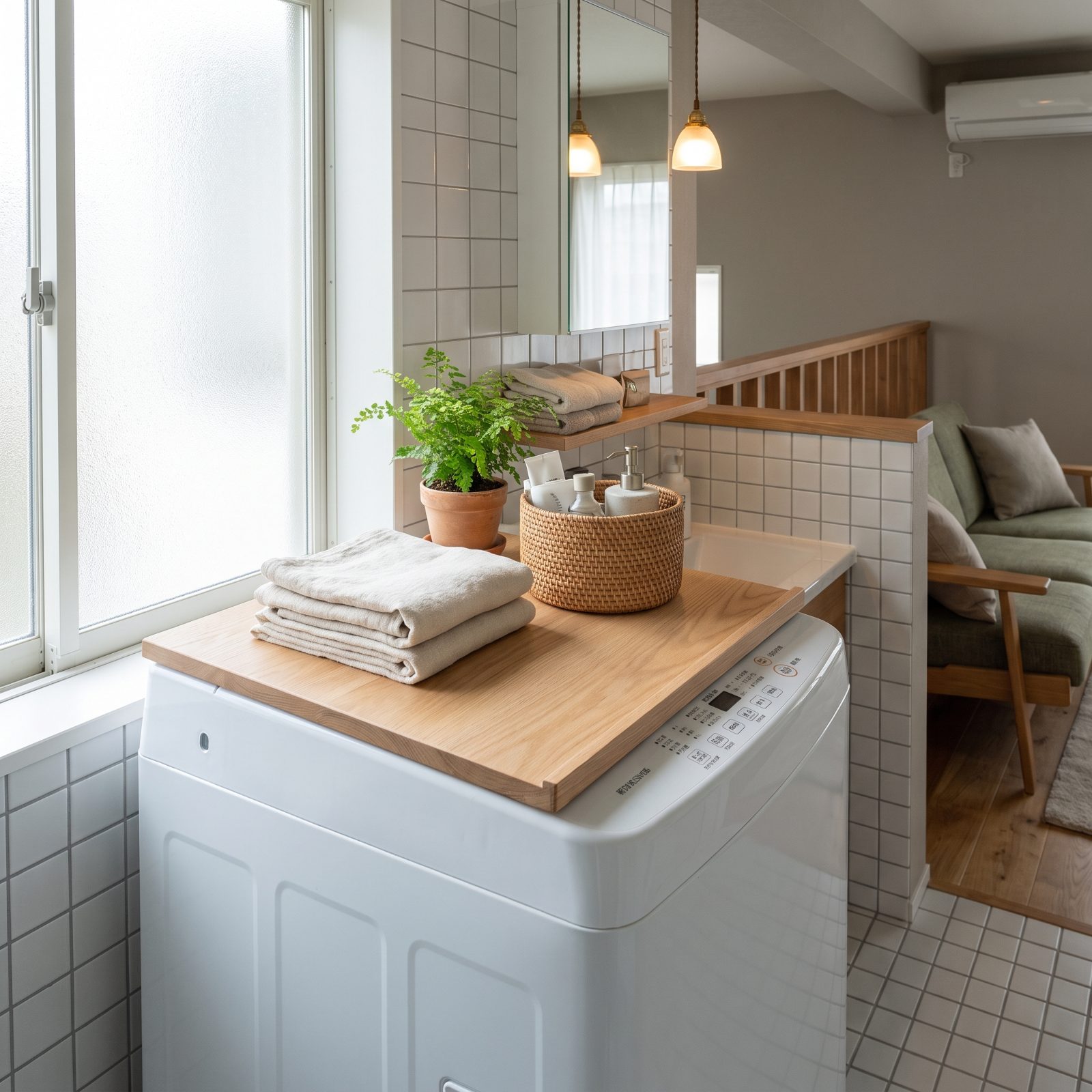 Cover a Washing Machine With a Removable Countertop