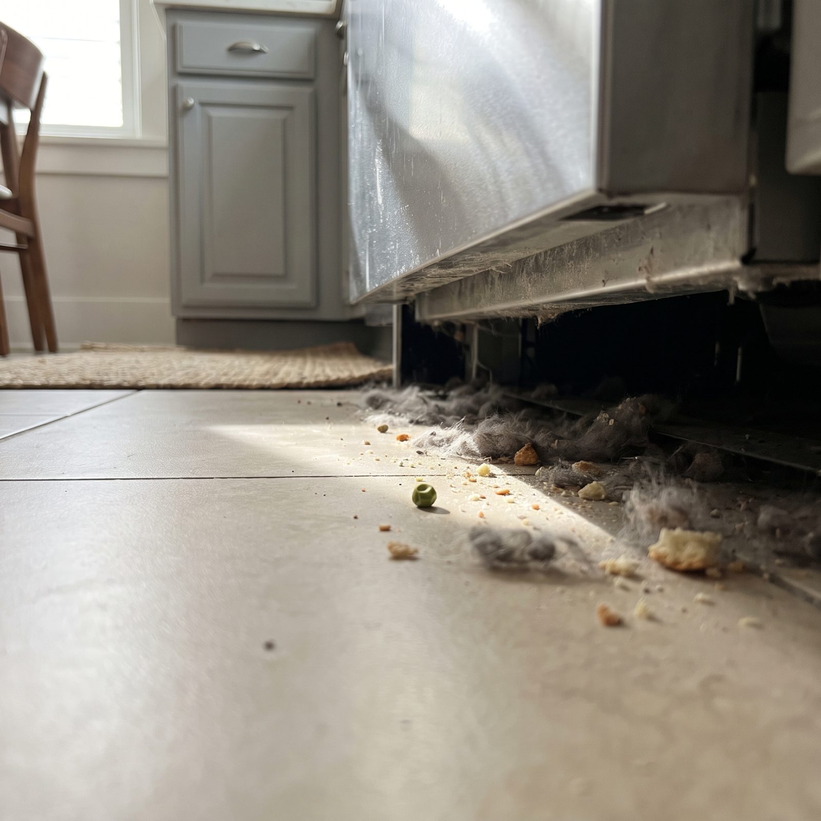The Crumb Graveyard Under the Fridge and Stove