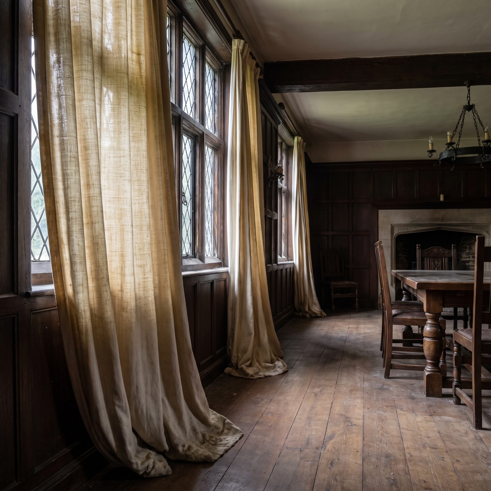 Curtains Quietly Hoarding Years of Frying Oil and Smoke