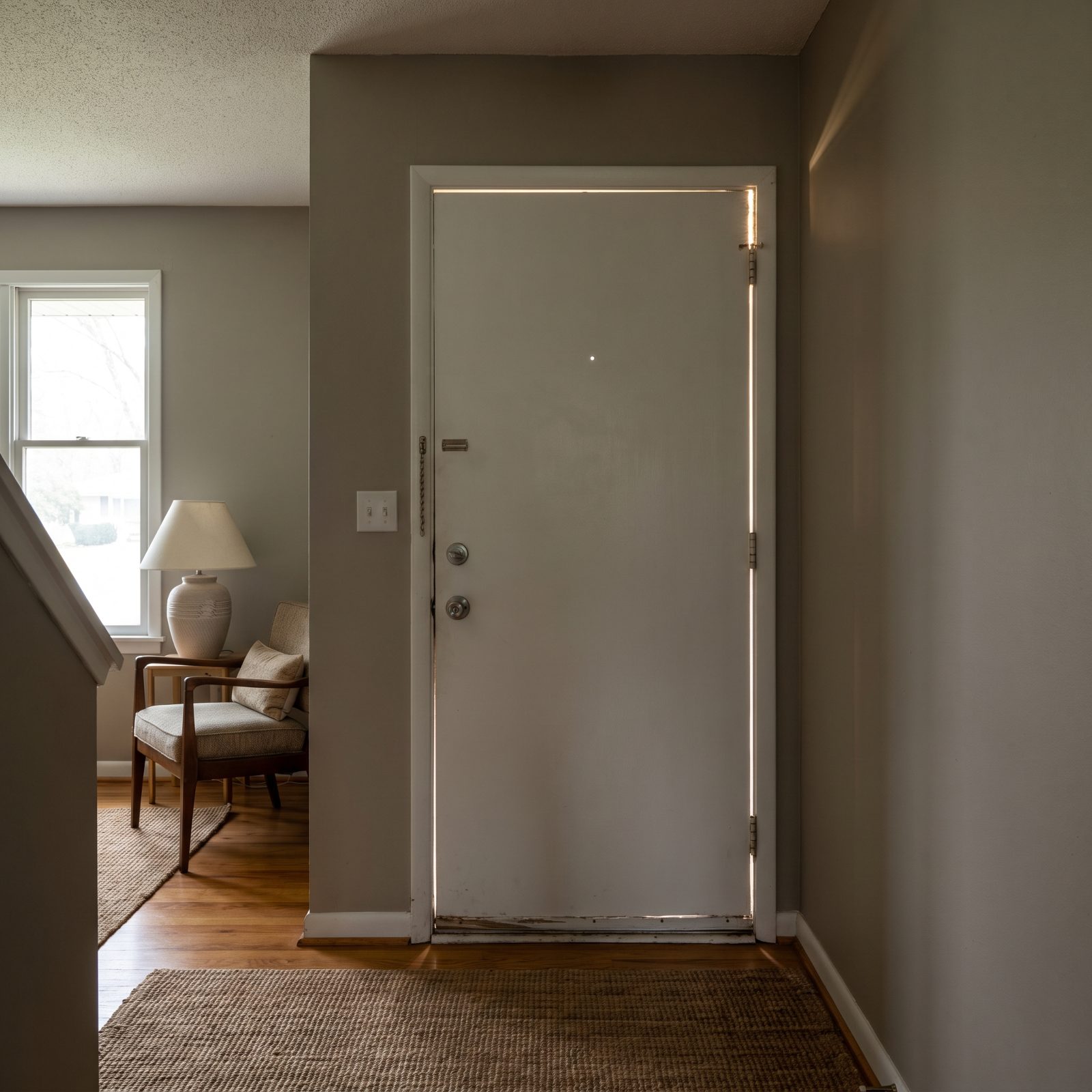 Daylight Leaking Around a Shut Front Door