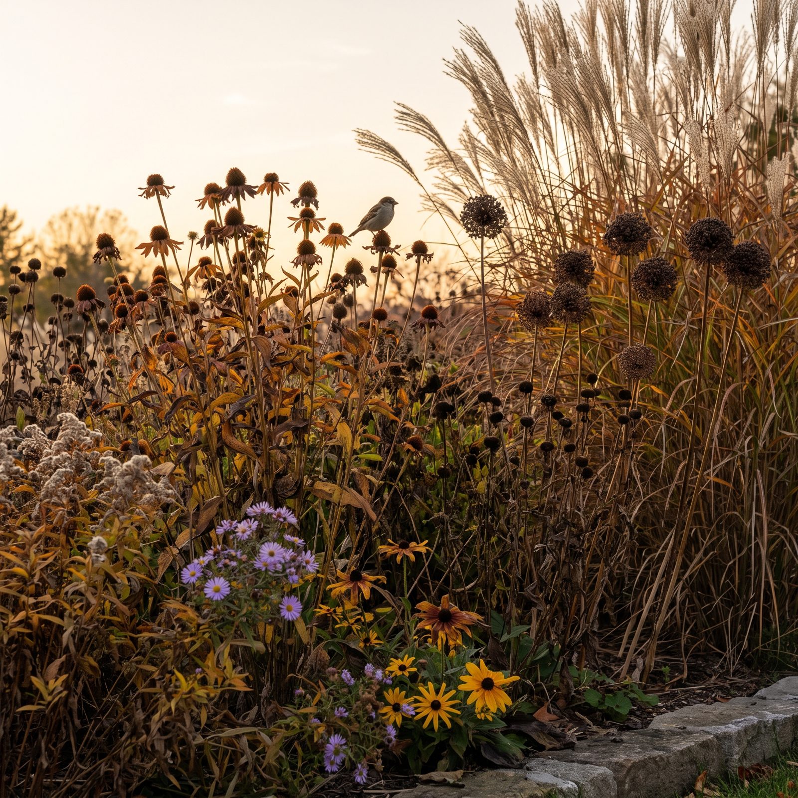 Deadhead Only Repeat Bloomers and Leave Decorative Seed Heads Standing