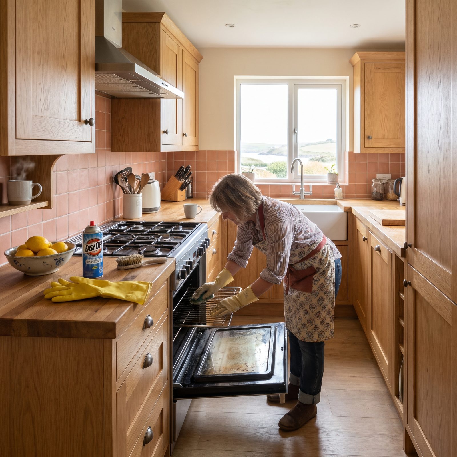 Deep-Cleaning the Oven by Hand