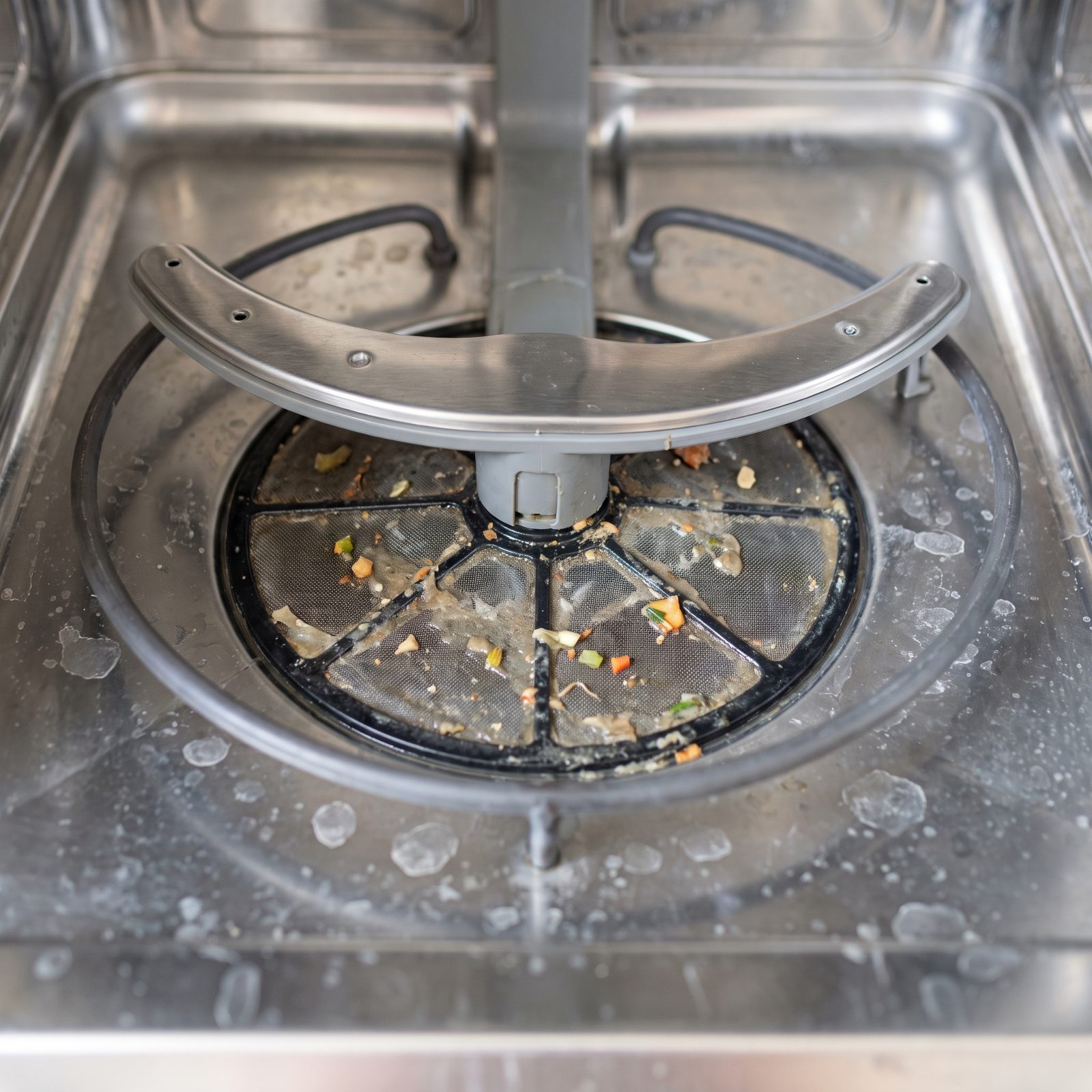 A Dishwasher Filter Coated in Weeks of Old Food
