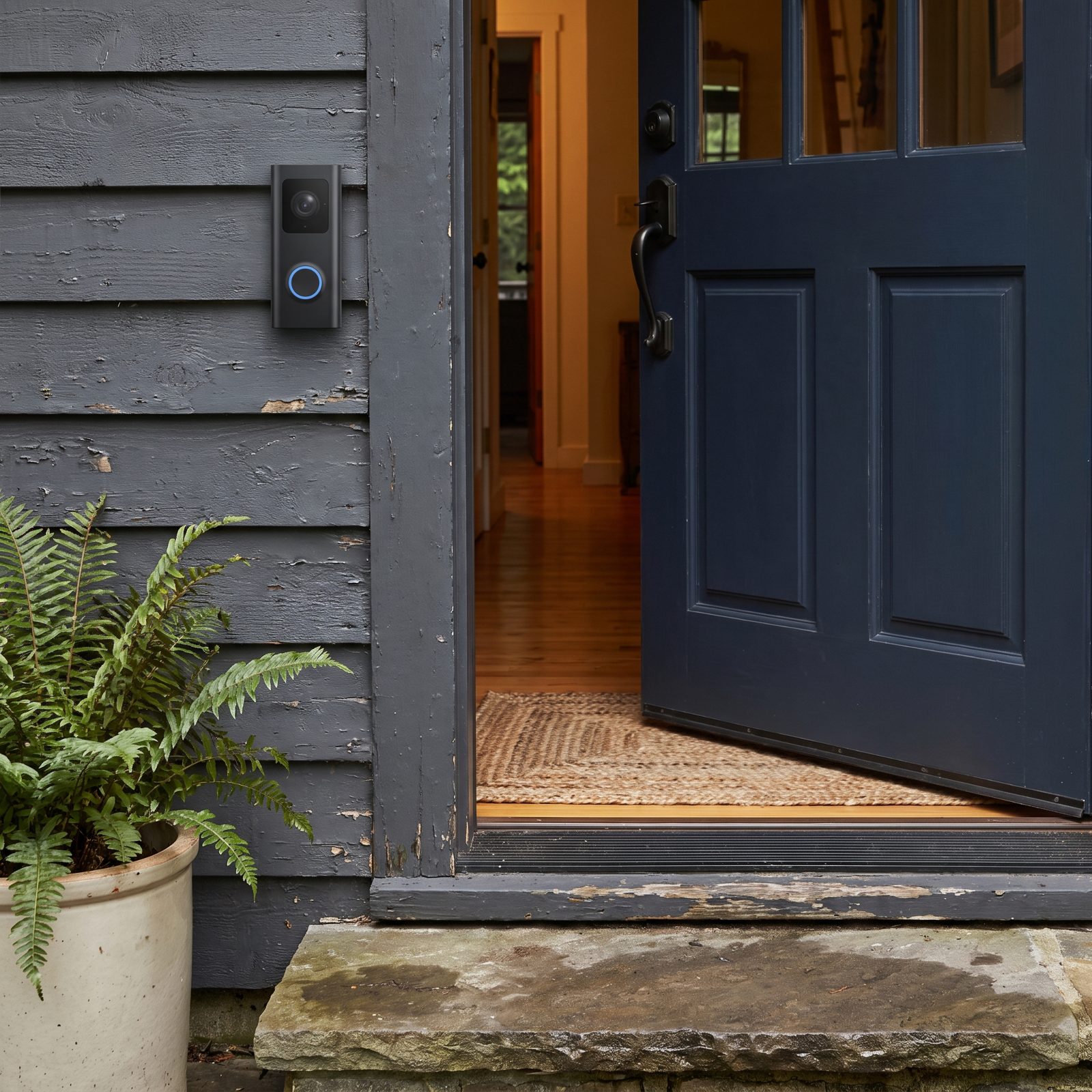 A Doorbell Camera Watching Buyers Arrive