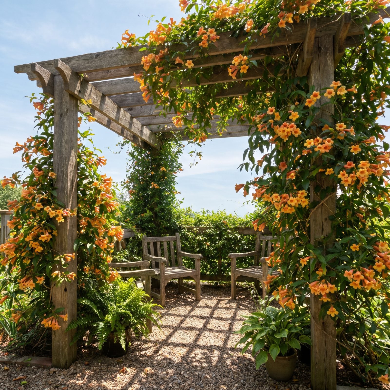 Drape a Pergola in Native Crossvine Instead of Buying More Shade Cloth
