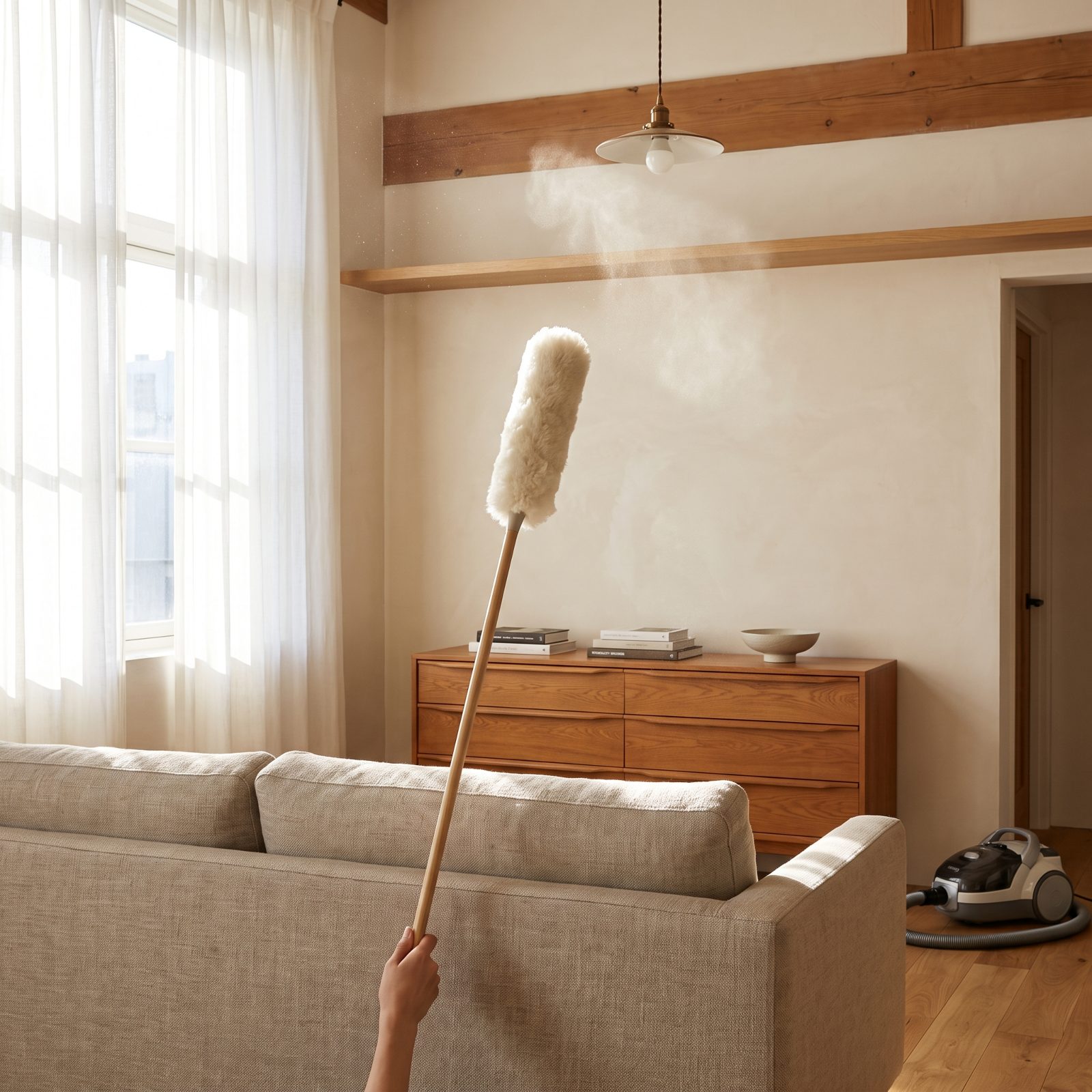 Dusting From the Ceiling Down So the Floor Is the Final Stop