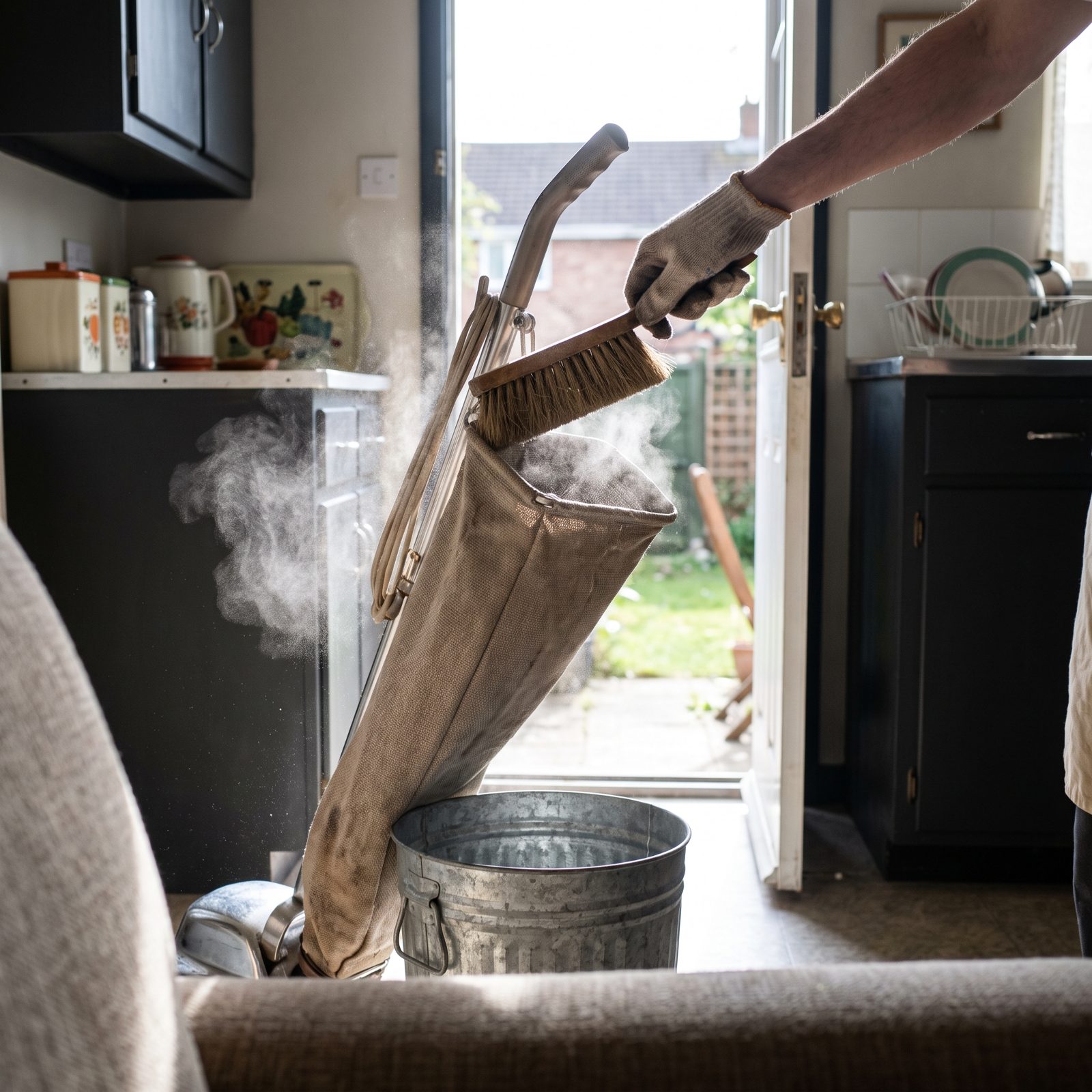 Emptying and Brushing Out a Reusable Cloth Vacuum Bag