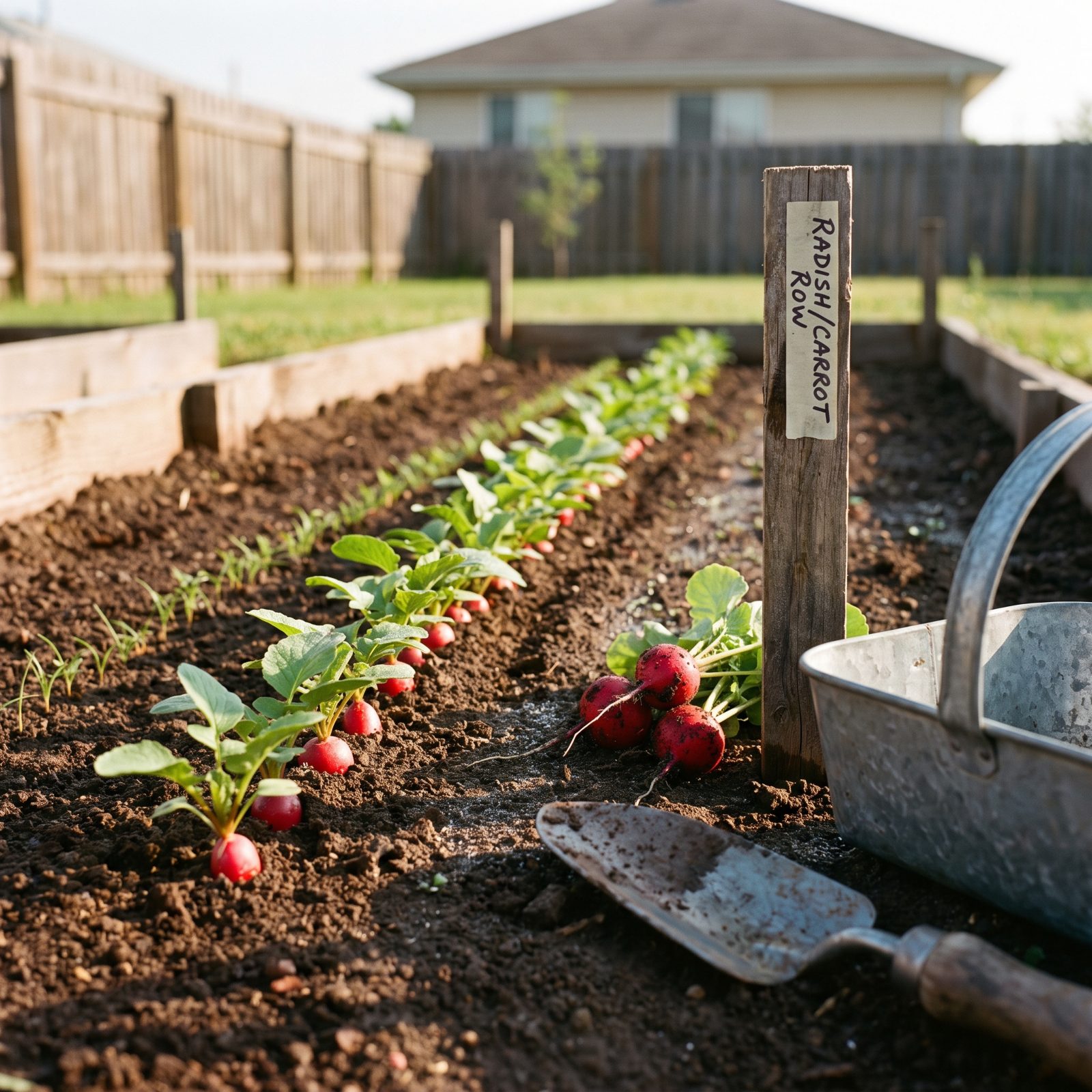 Fast Radishes Used to Mark Slower-Germinating Rows