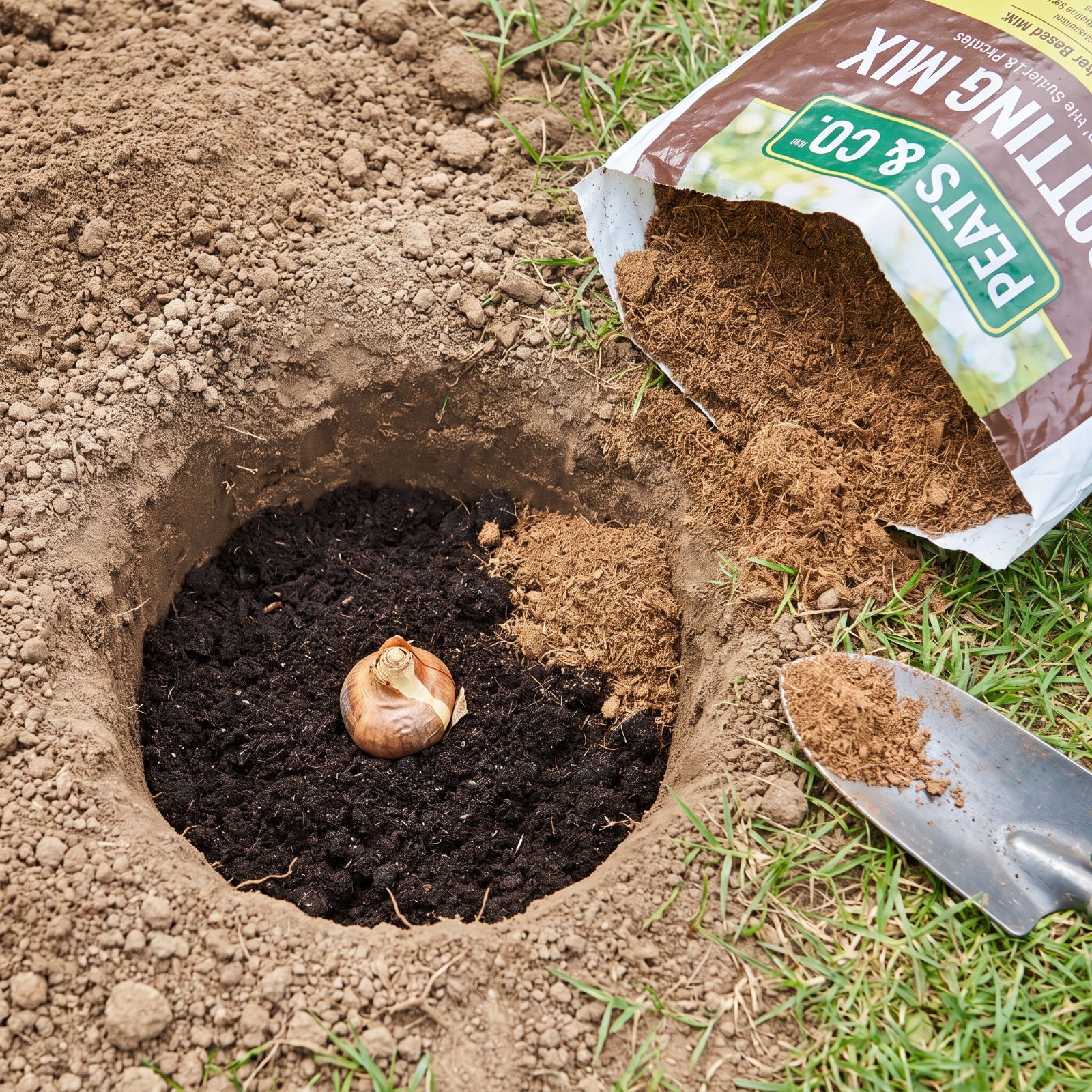 Filling the Planting Hole With Rich Potting Soil