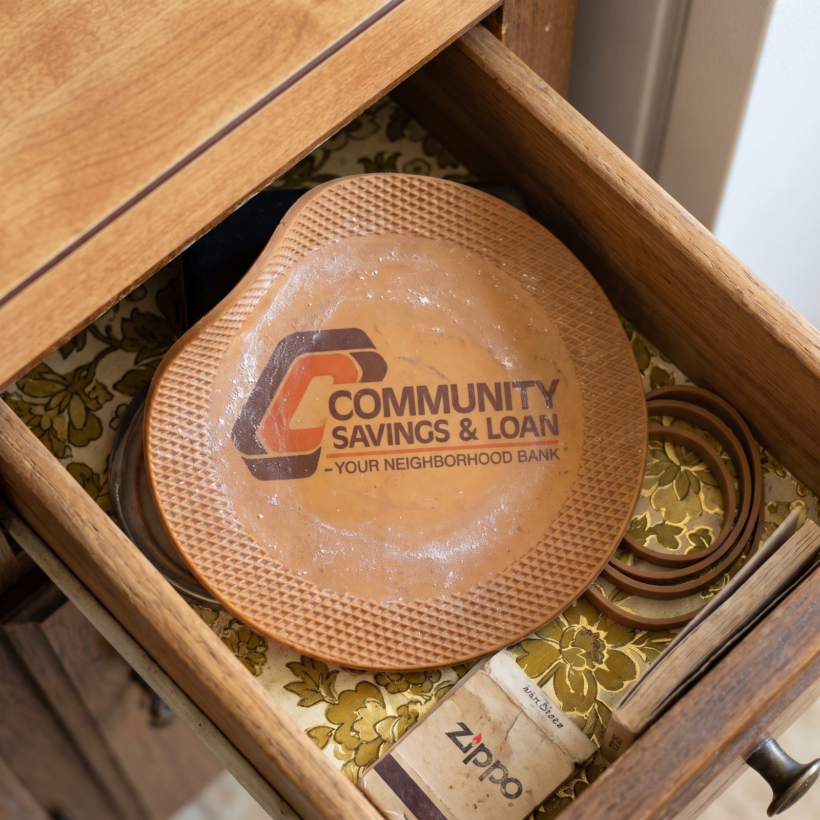 A Flexible Rubber Jar-Opening Disk Given Away as an Advertising Premium