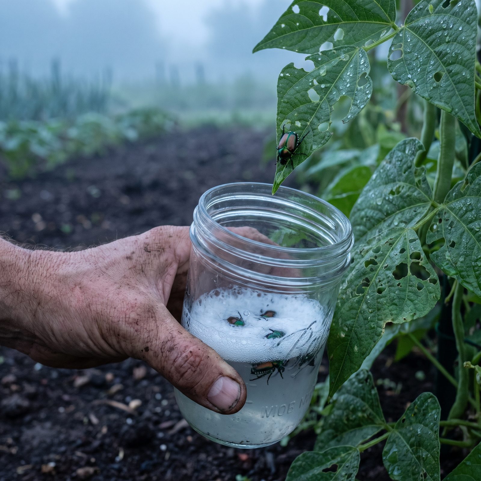 Flick Beetles Into a Jar of Soapy Water at Dawn