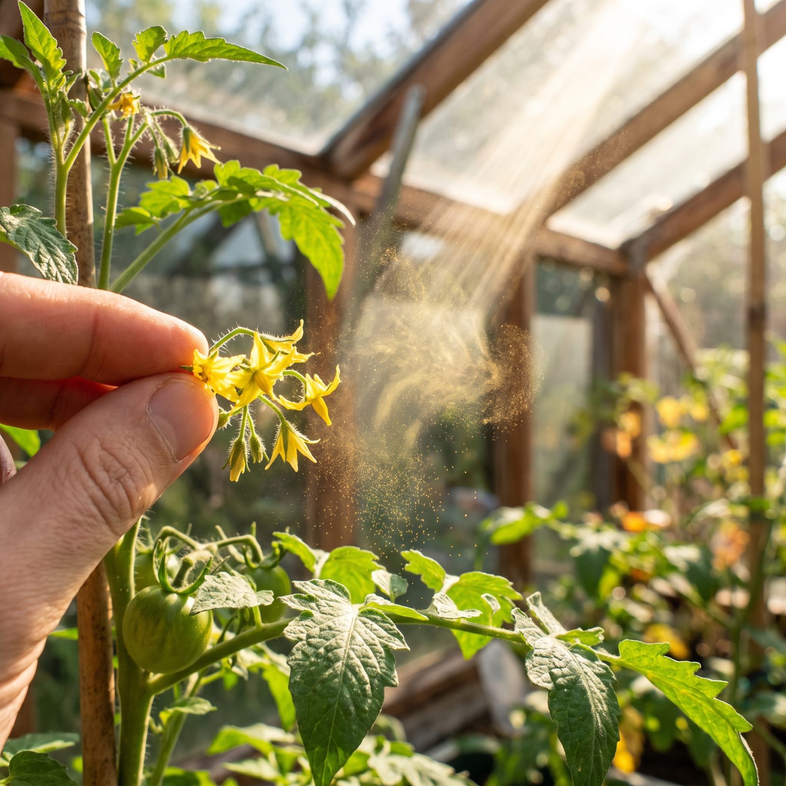 Flick Your Tomato Flowers at Midday to Shake the Pollen Loose