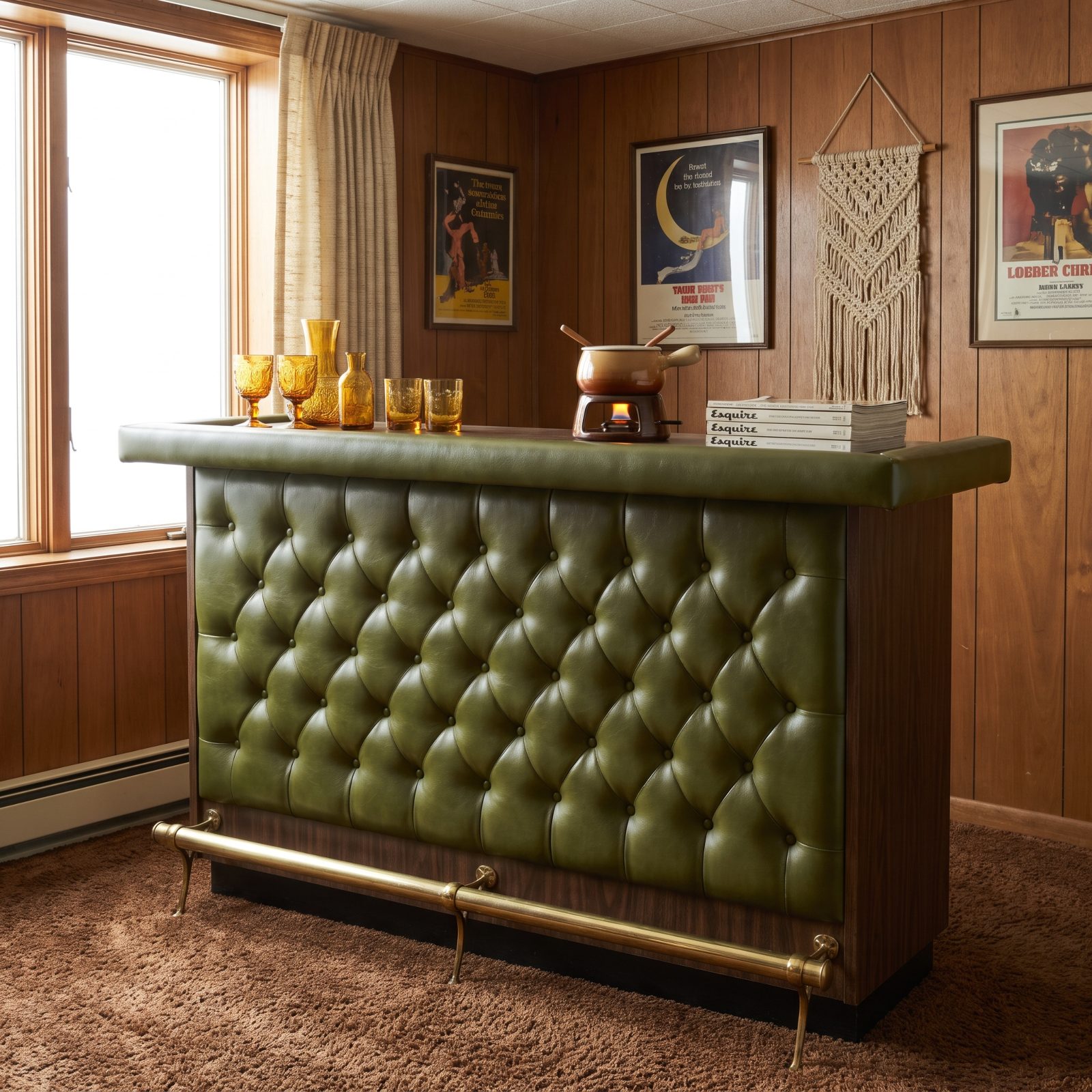 The Freestanding Home Bar With a Padded Vinyl Front