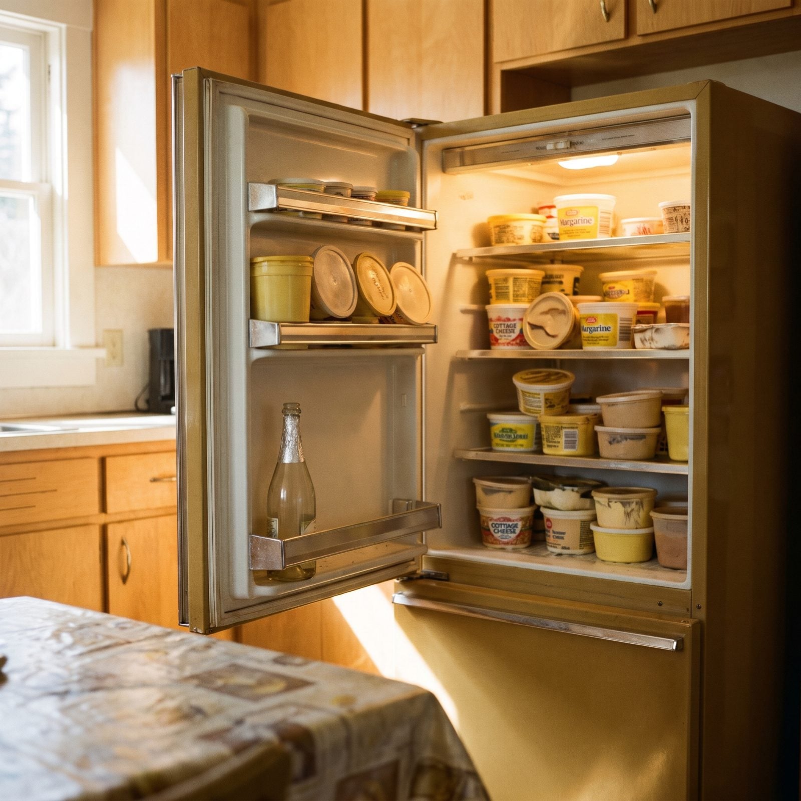 The Fridge Full of Margarine Tubs Holding Yesterday's Dinner