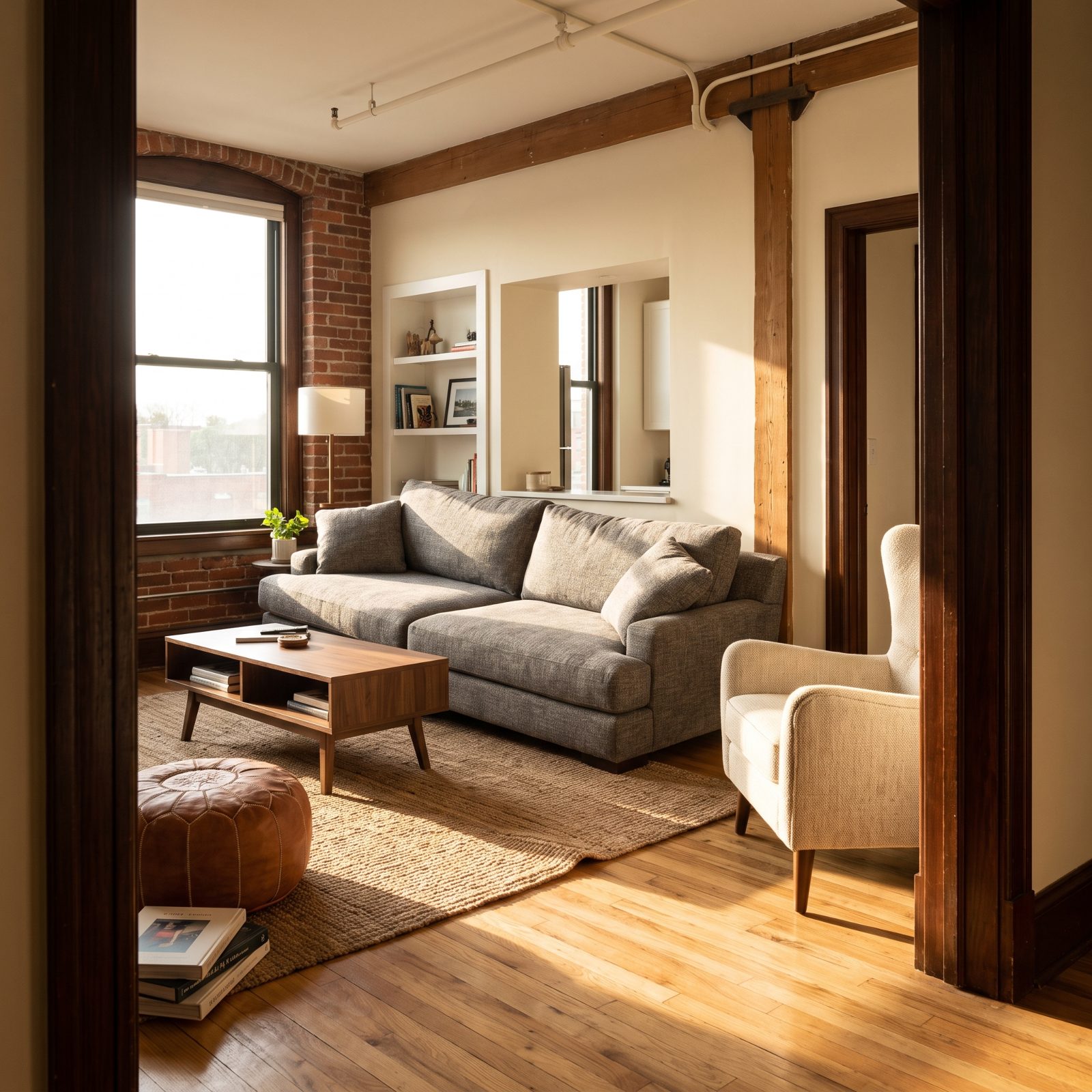 Furniture Arranged to Hide an Awkward Walkway