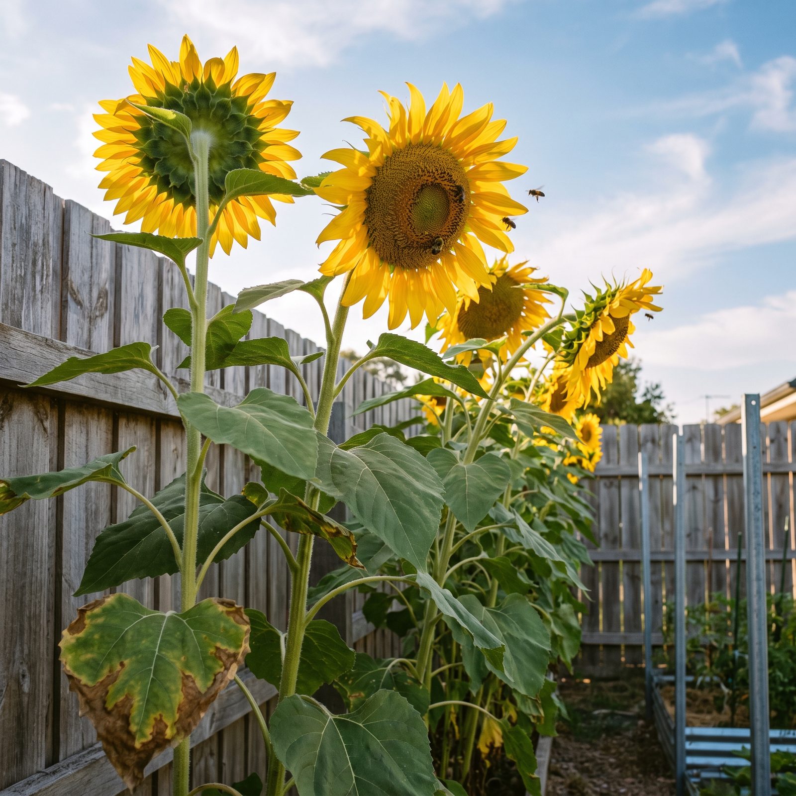 Giant Sunflowers Along the Northern Fence