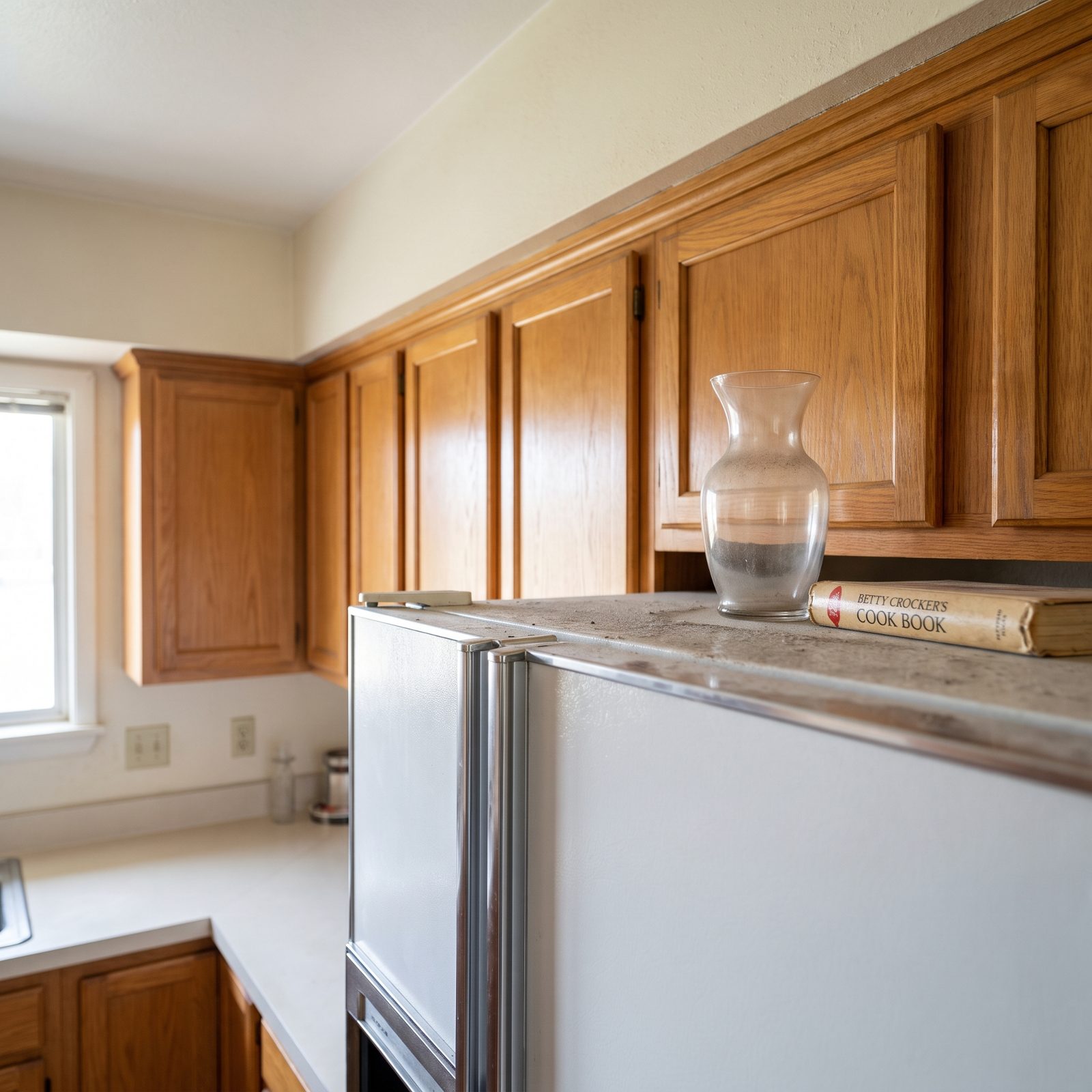 The Gray Fur Nobody Sees: Dust on Top of the Fridge and Cabinets