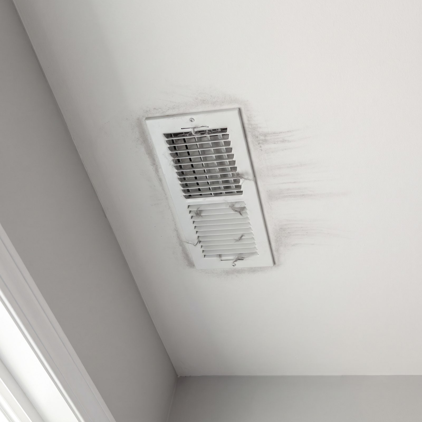 Gray Halos Around HVAC Registers Point to Escaping Dust
