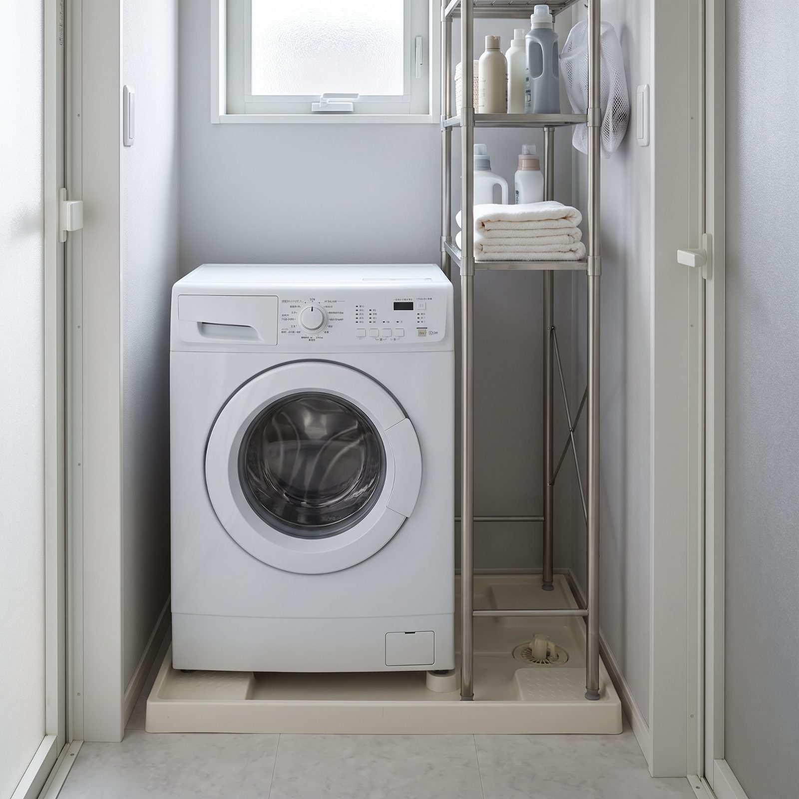 Hang a Narrow Rack From the Washing-Machine Drain Pan