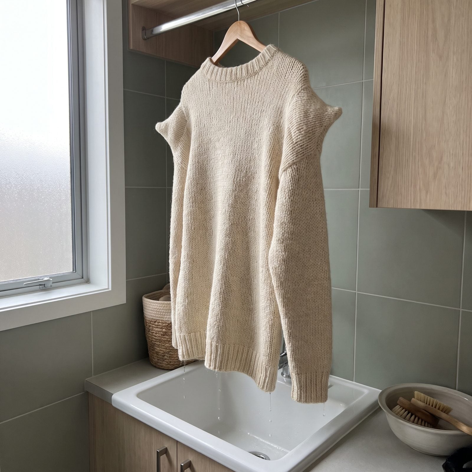 Hanging Wet Sweaters by Their Shoulders