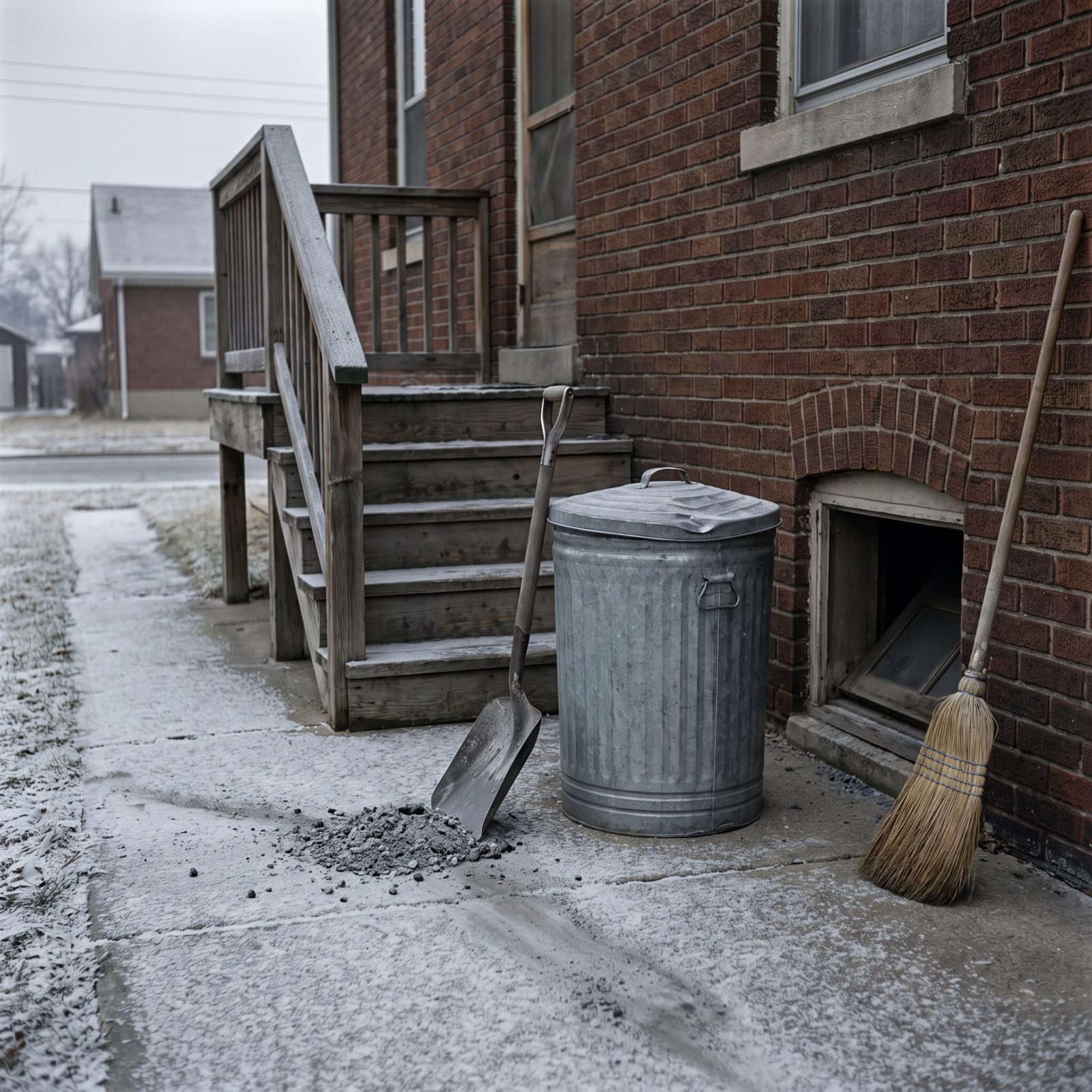 Hauling Coal Ashes to the Ash Can by the Back Steps