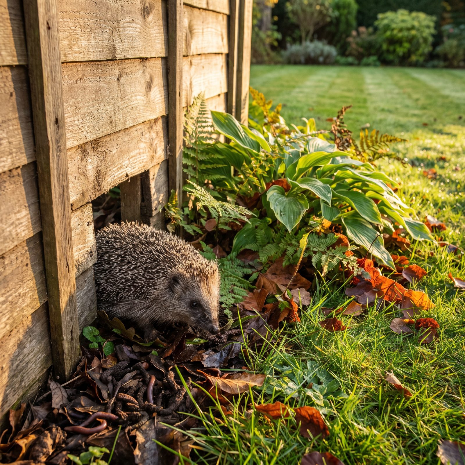 A Hedgehog Passage Cut Into the Base of a Fence