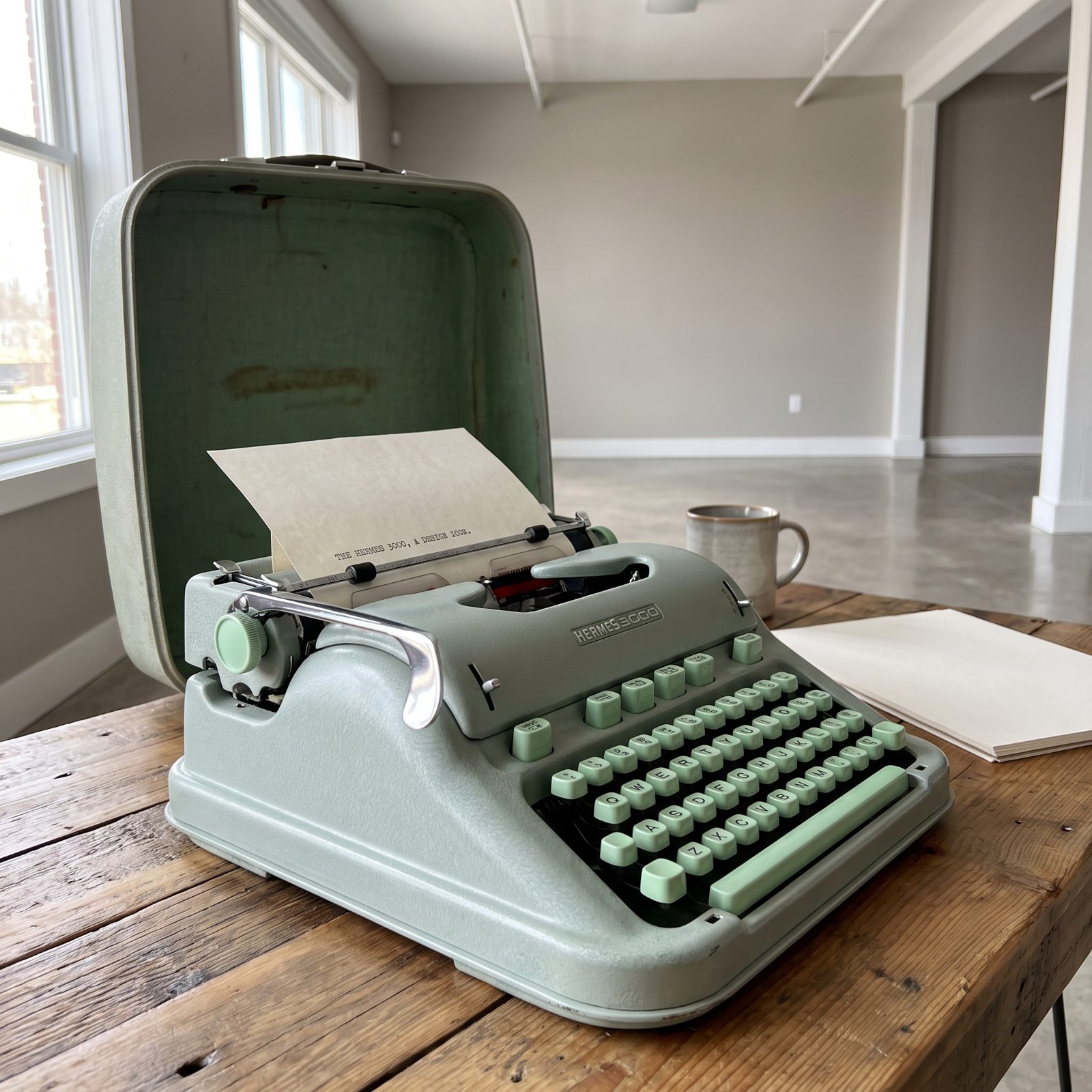 Hermes 3000 Typewriters in the Seafoam Body