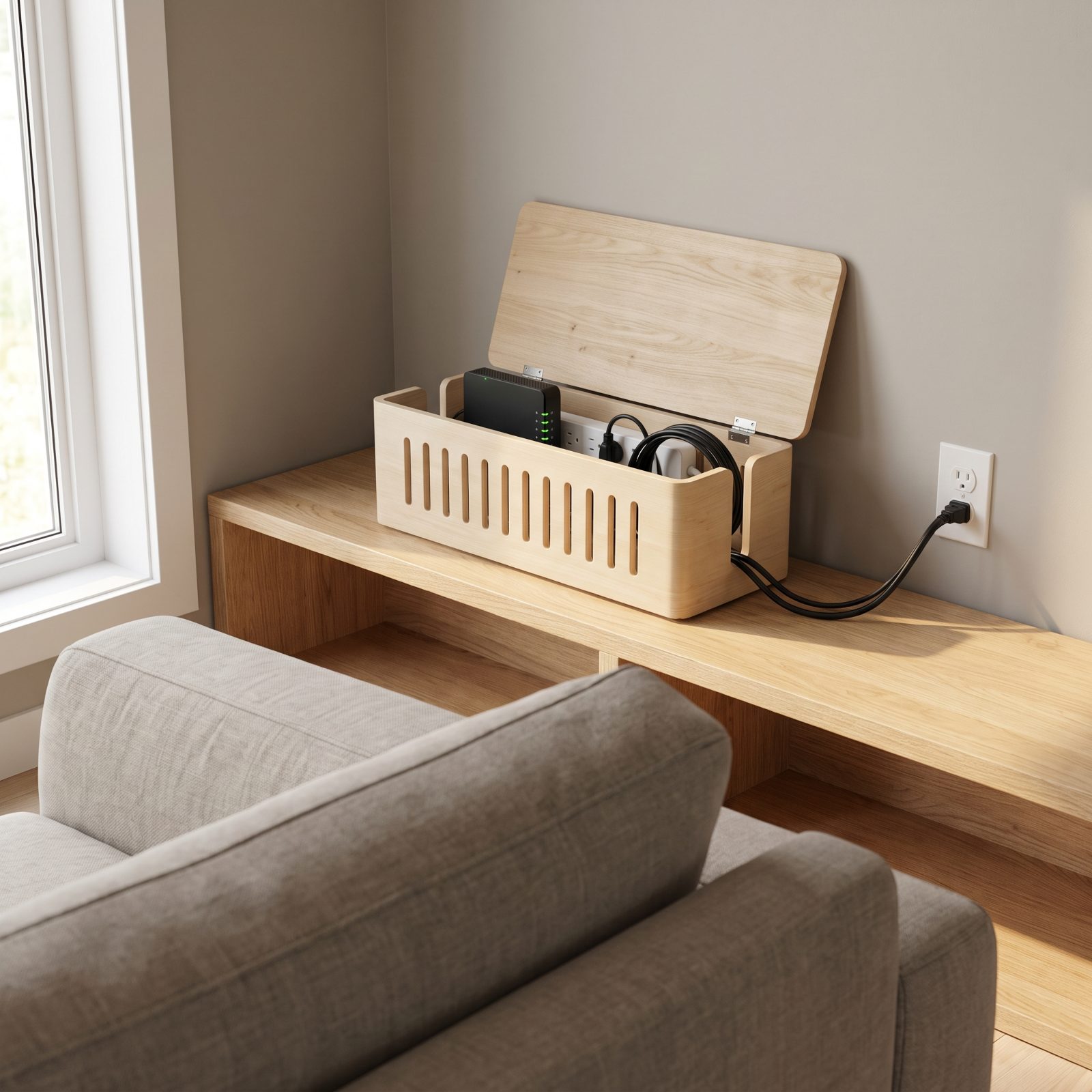 Hide Router Equipment Inside a Ventilated Cable Box