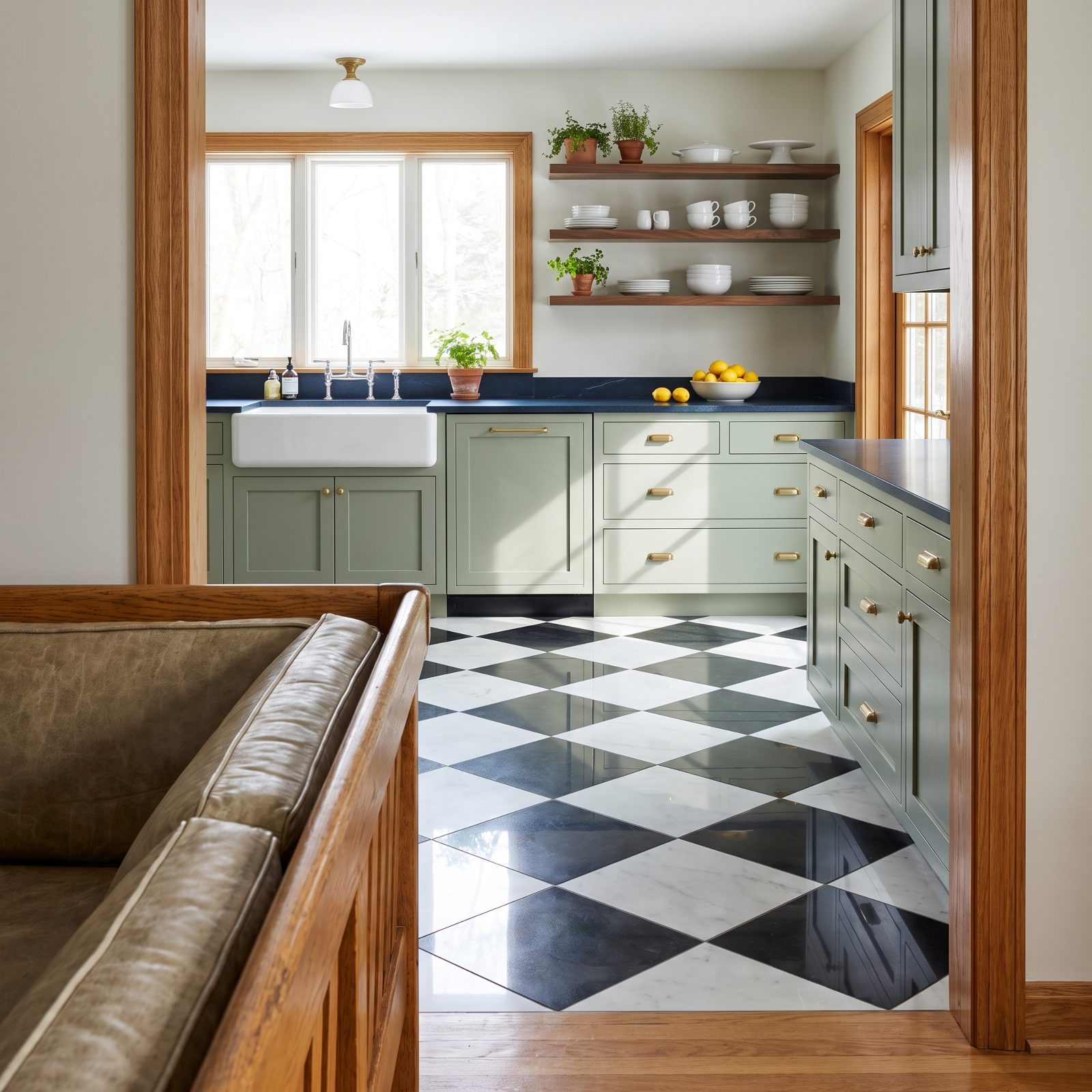 High-Contrast Checkerboard Floors