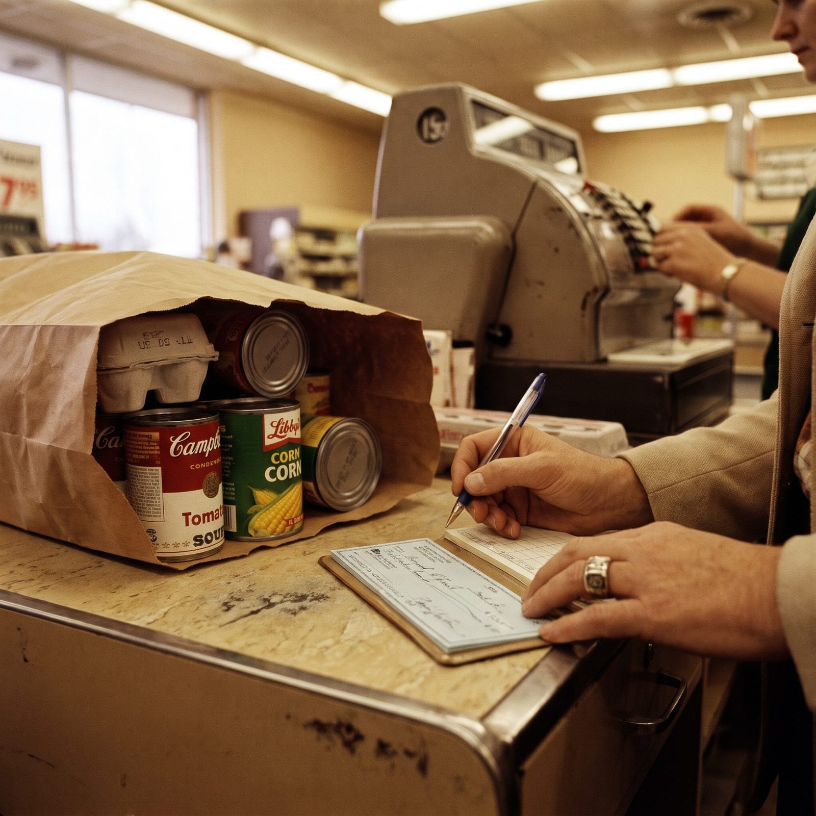 Holding Up the Checkout Line to Write a Check