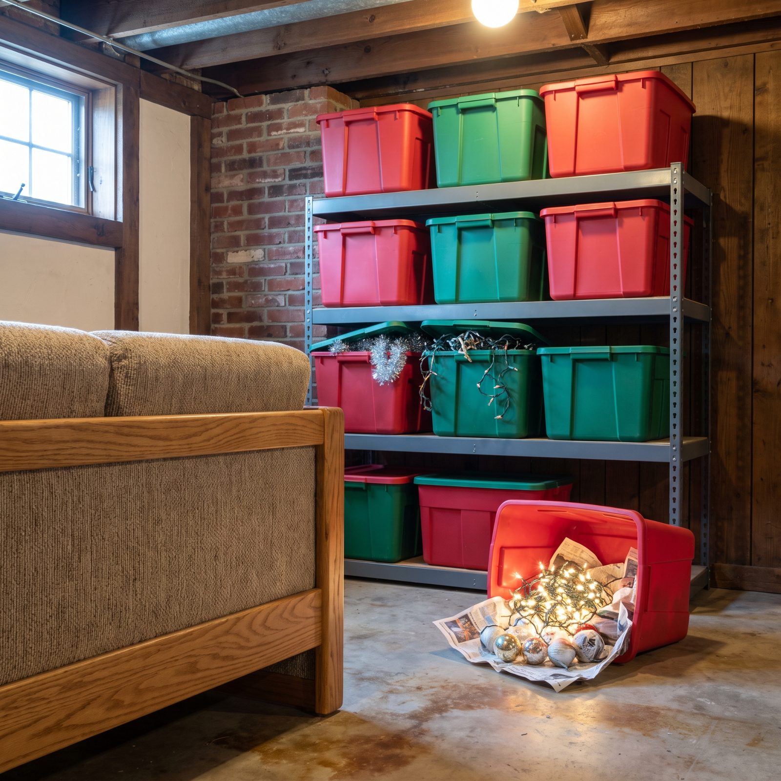 Holiday Decorations Hiding in Identical Unlabeled Bins