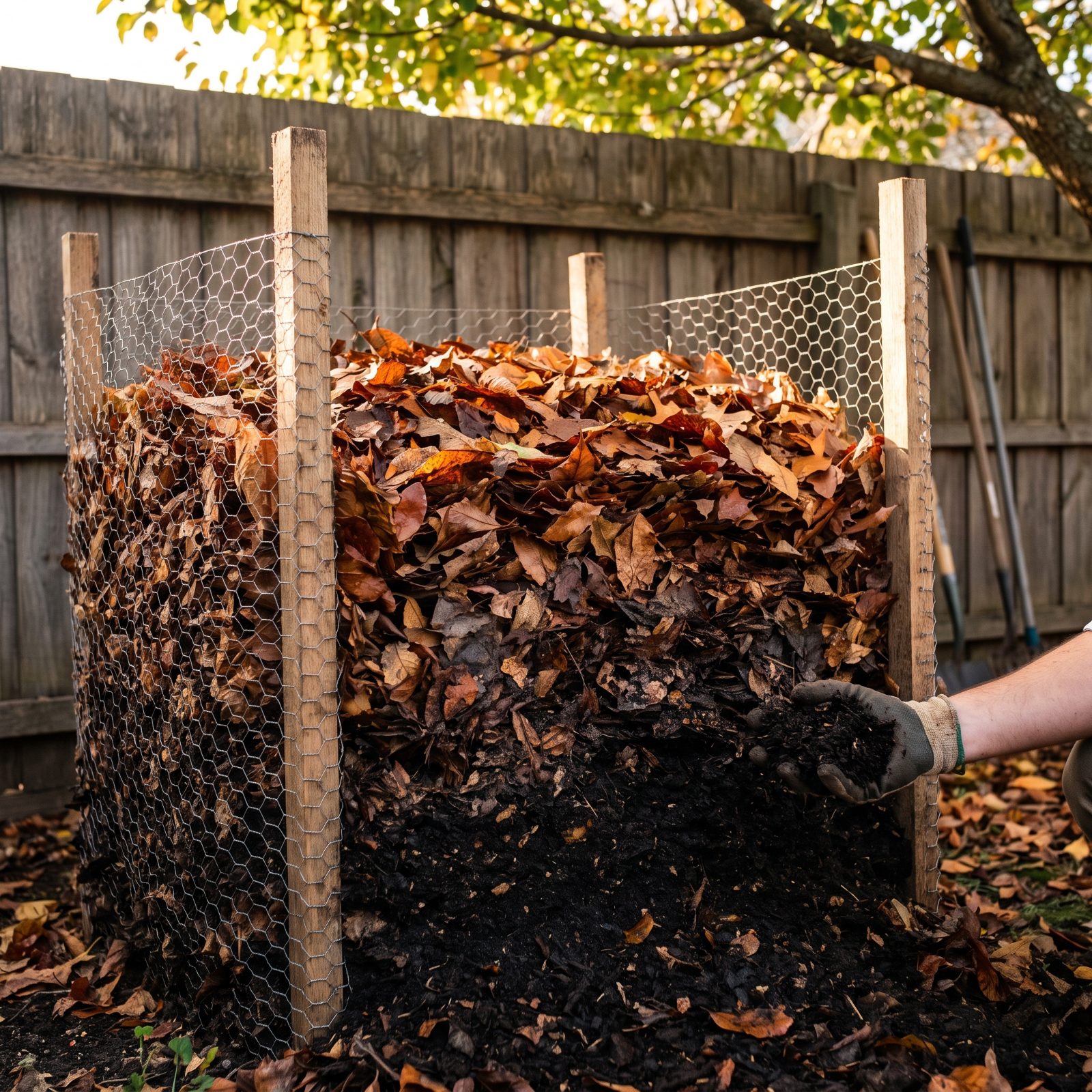 Homemade Leaf Mold for Improving Soil