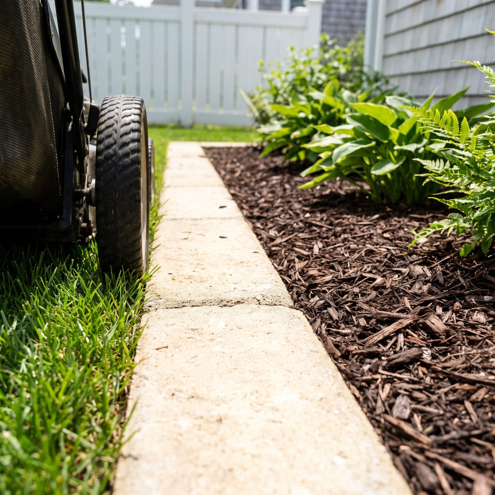 Install Flush Paver Edging That Mower Wheels Can Cross
