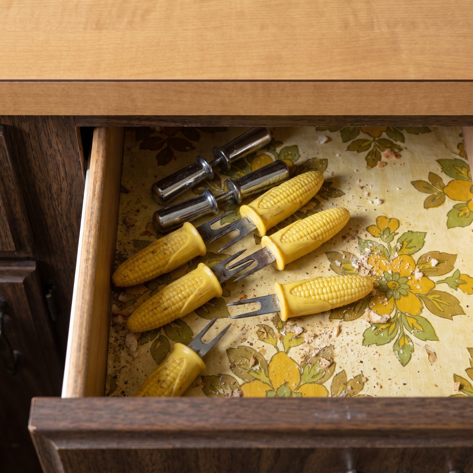 Interlocking Corn-on-the-Cob Holders With Sharp Metal Prongs