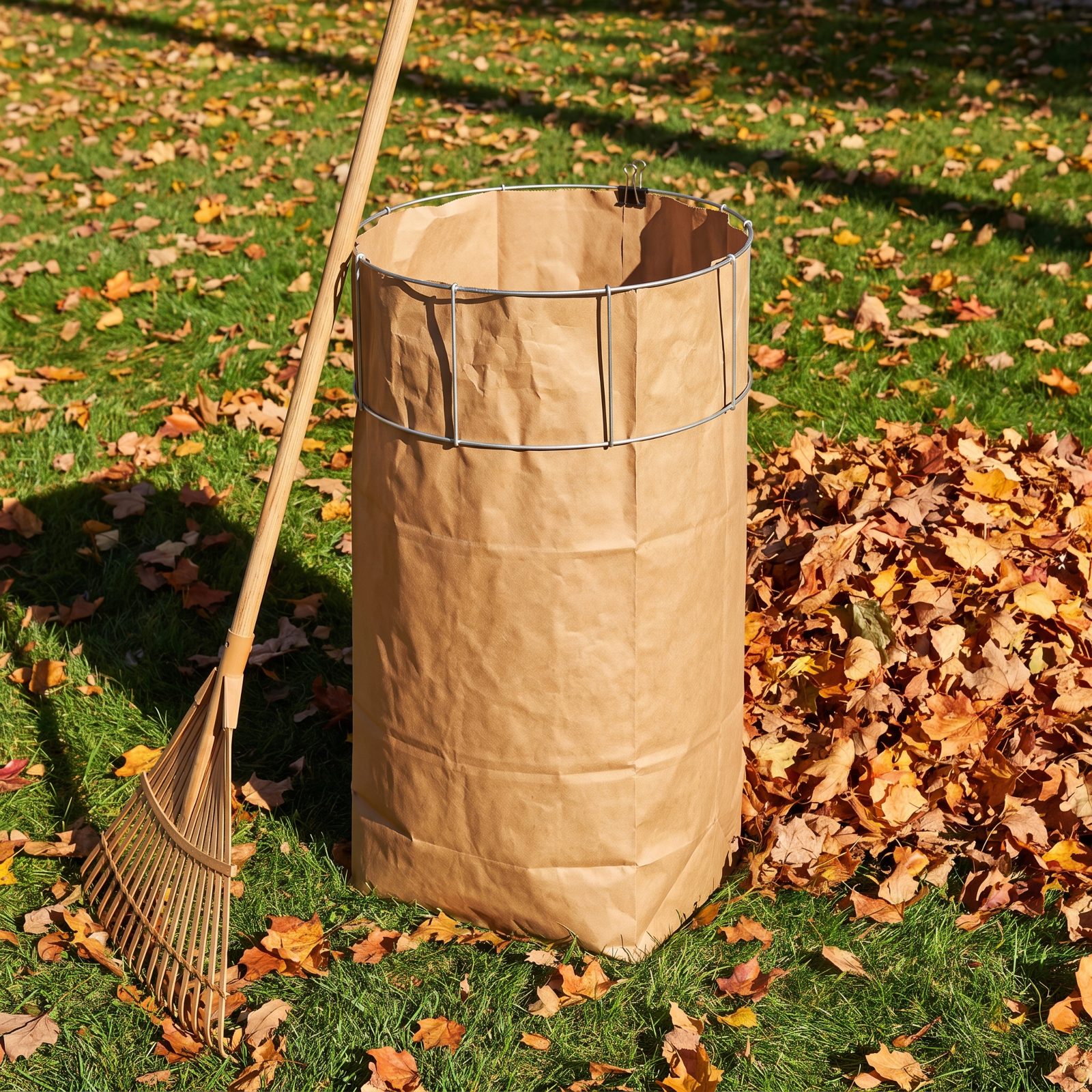 Keep Yard-Waste Bags Open with a Collapsible Bag Ring
